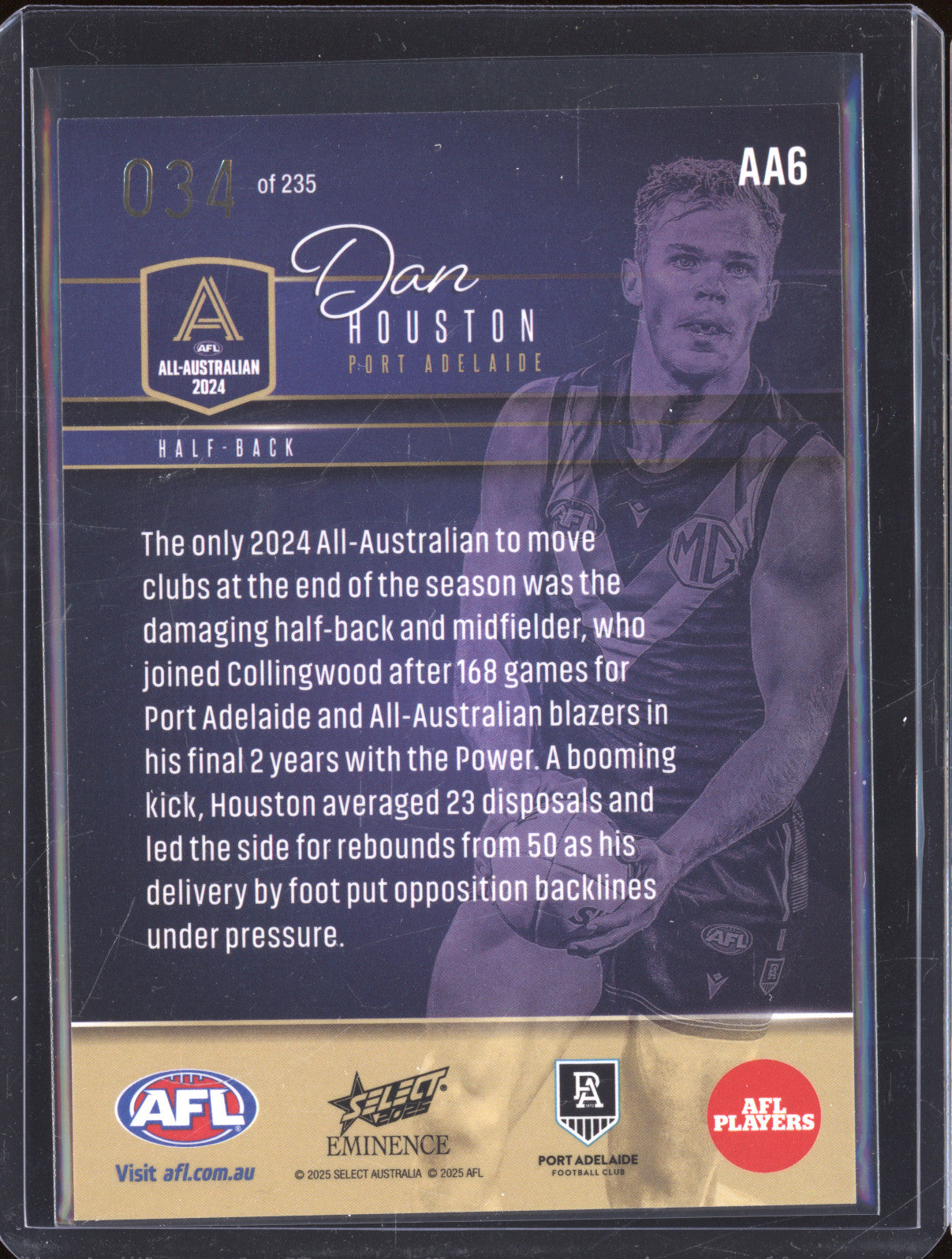 2025 AFL Select Eminence AA6 Dan Hounston All Australian 034/235