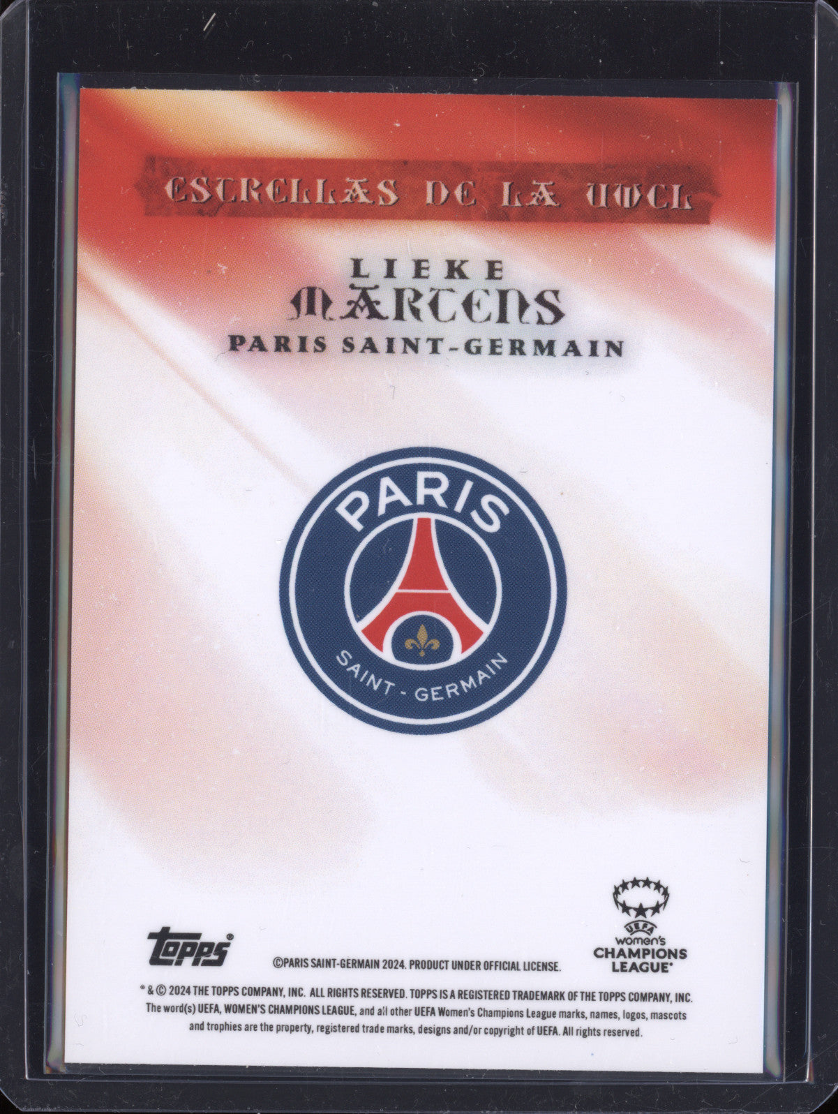 Lieke Martens 2023-24 Topps Aitana Bonmati Estrellas de la UWCL Auto Red 2/10