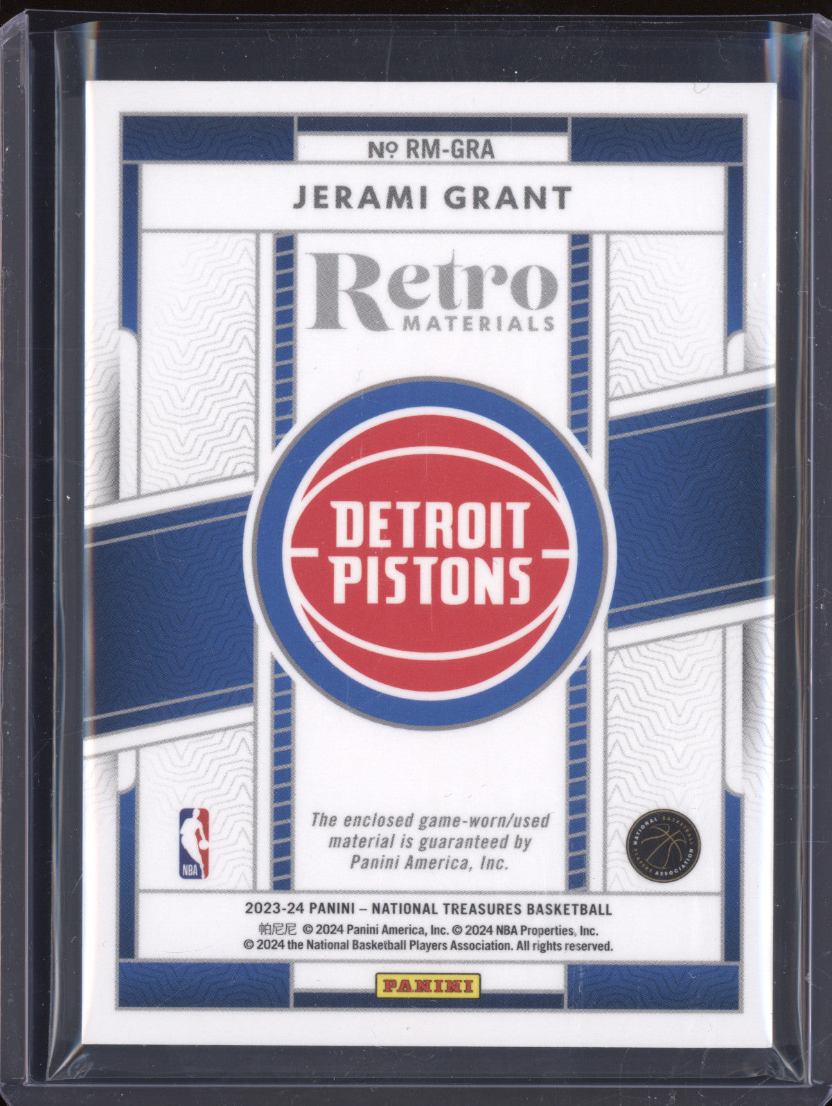 Jerami Grant 2023-24 Panini NT RM-GRA Retro Materials Prime 17/25