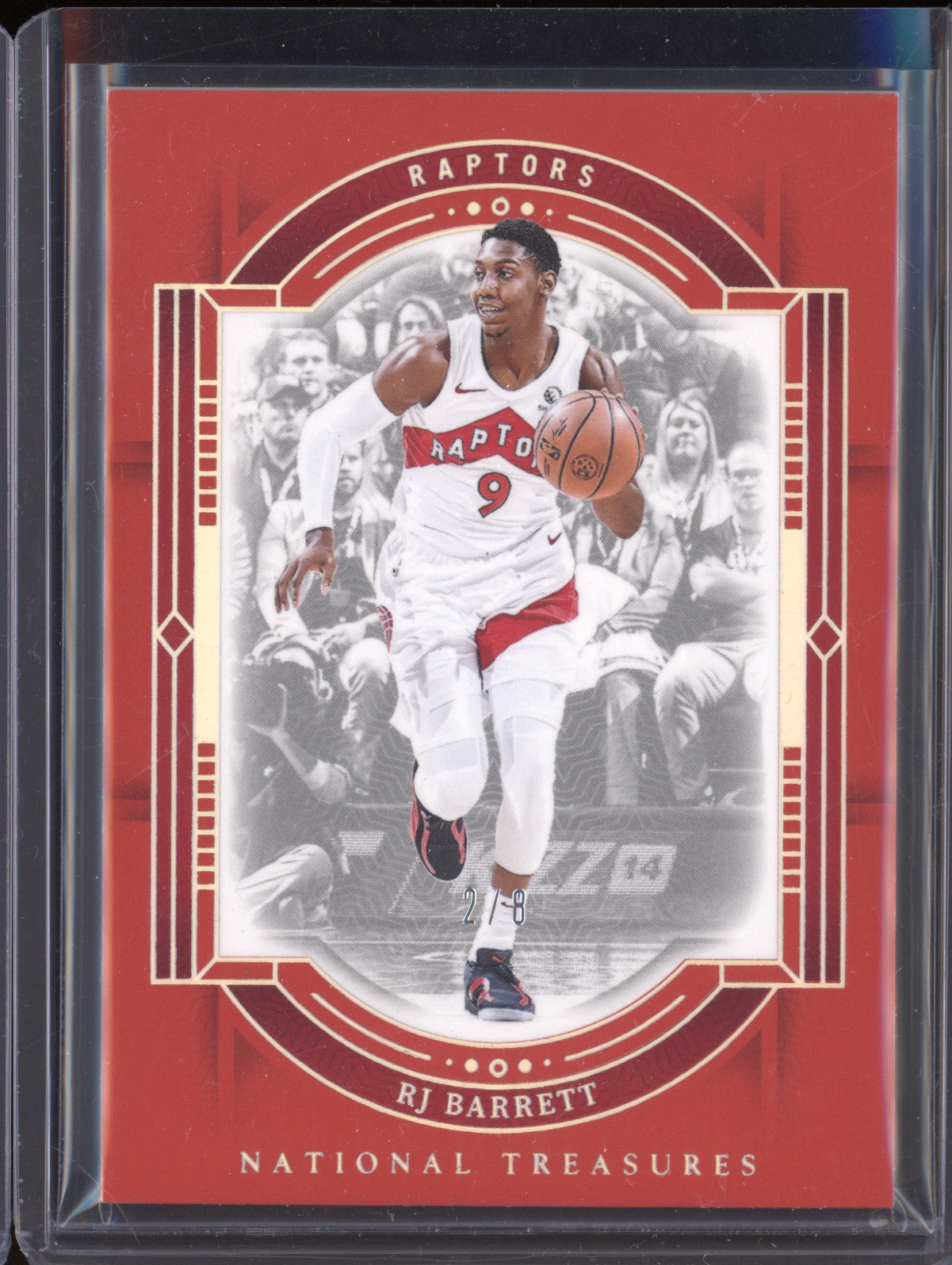 RJ Barrett 2023-24 Panini National Treasures 81 International Red 2/8