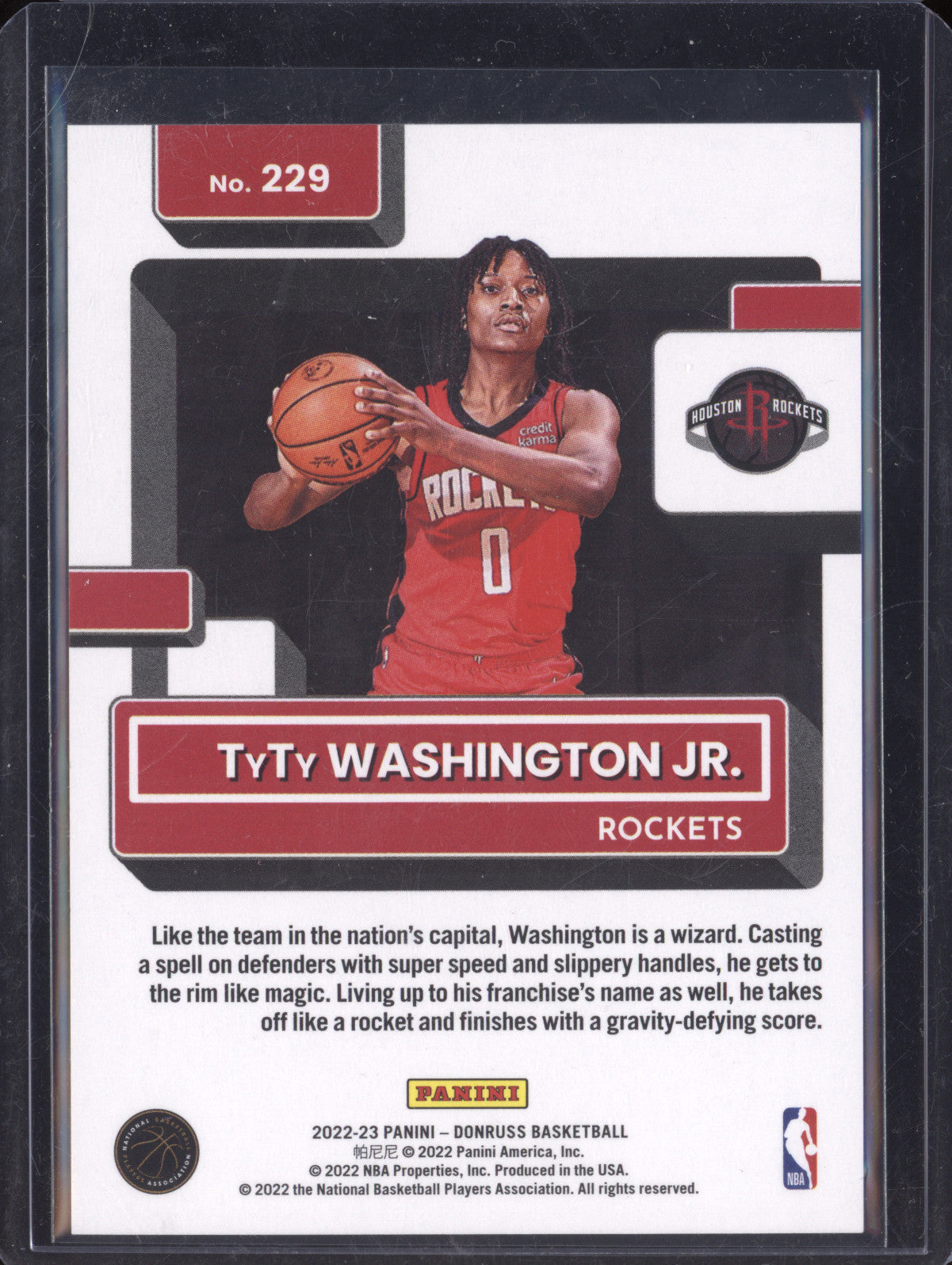 TyTy Washington 2022-23 Panini Donruss 229 Blue Laser Holo Auto RC 15/25