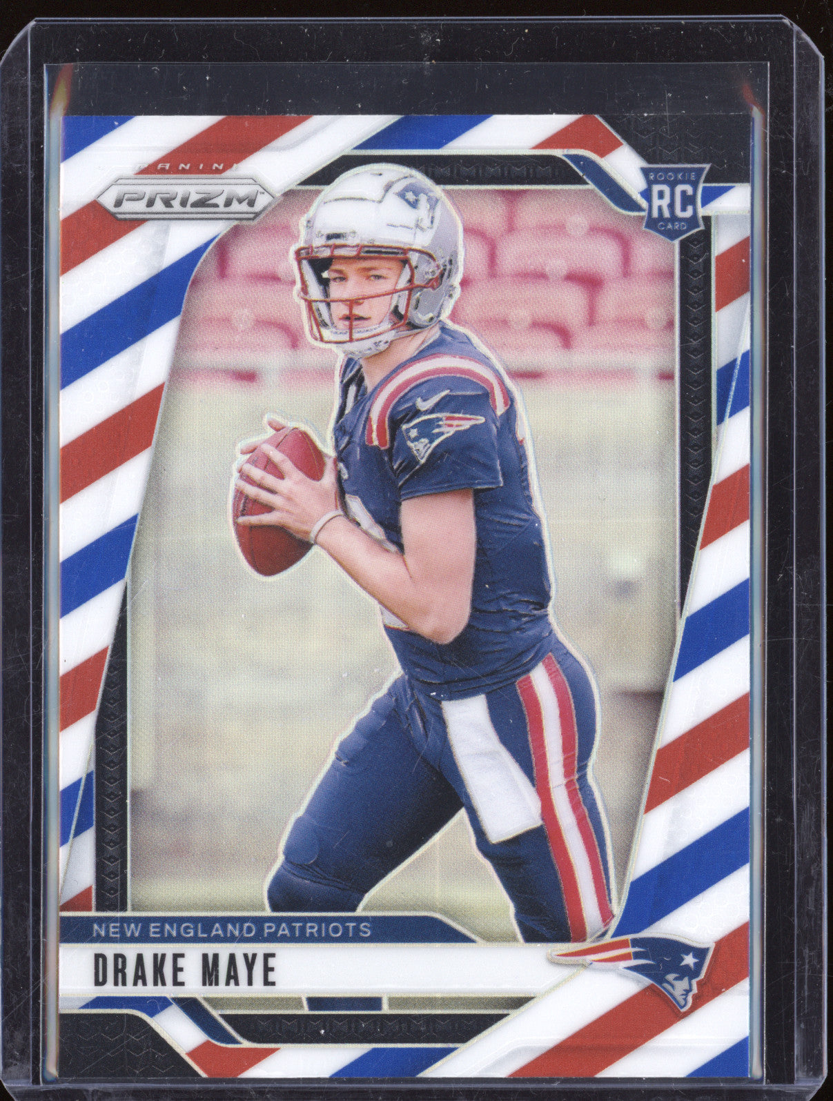 2024 Panini Prizm Football 329 Drake Maye Red White & Blue Prizm RC
