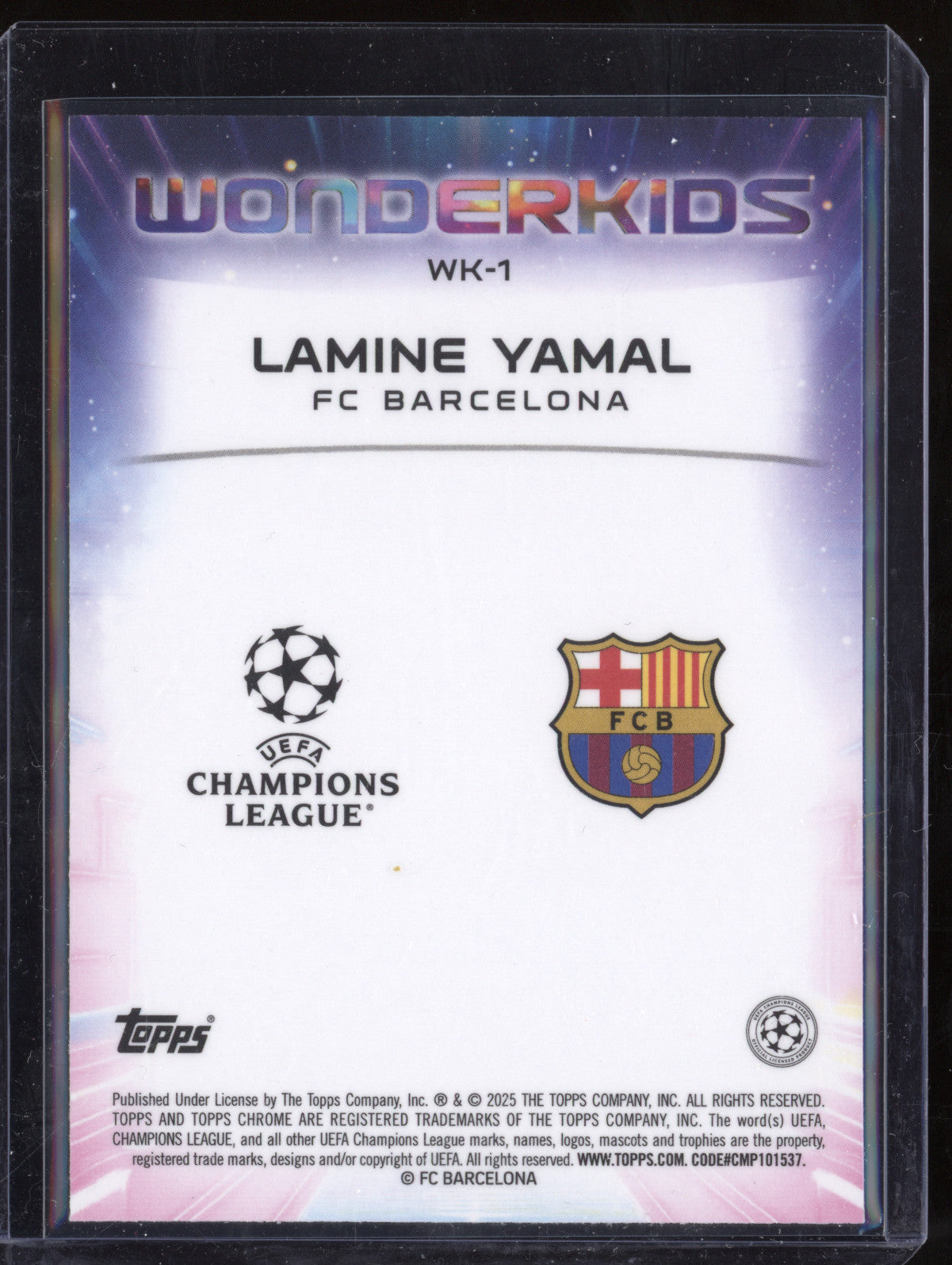 Lamine Yamal 2024-25 Topps Chrome WK-1 Wonderkids