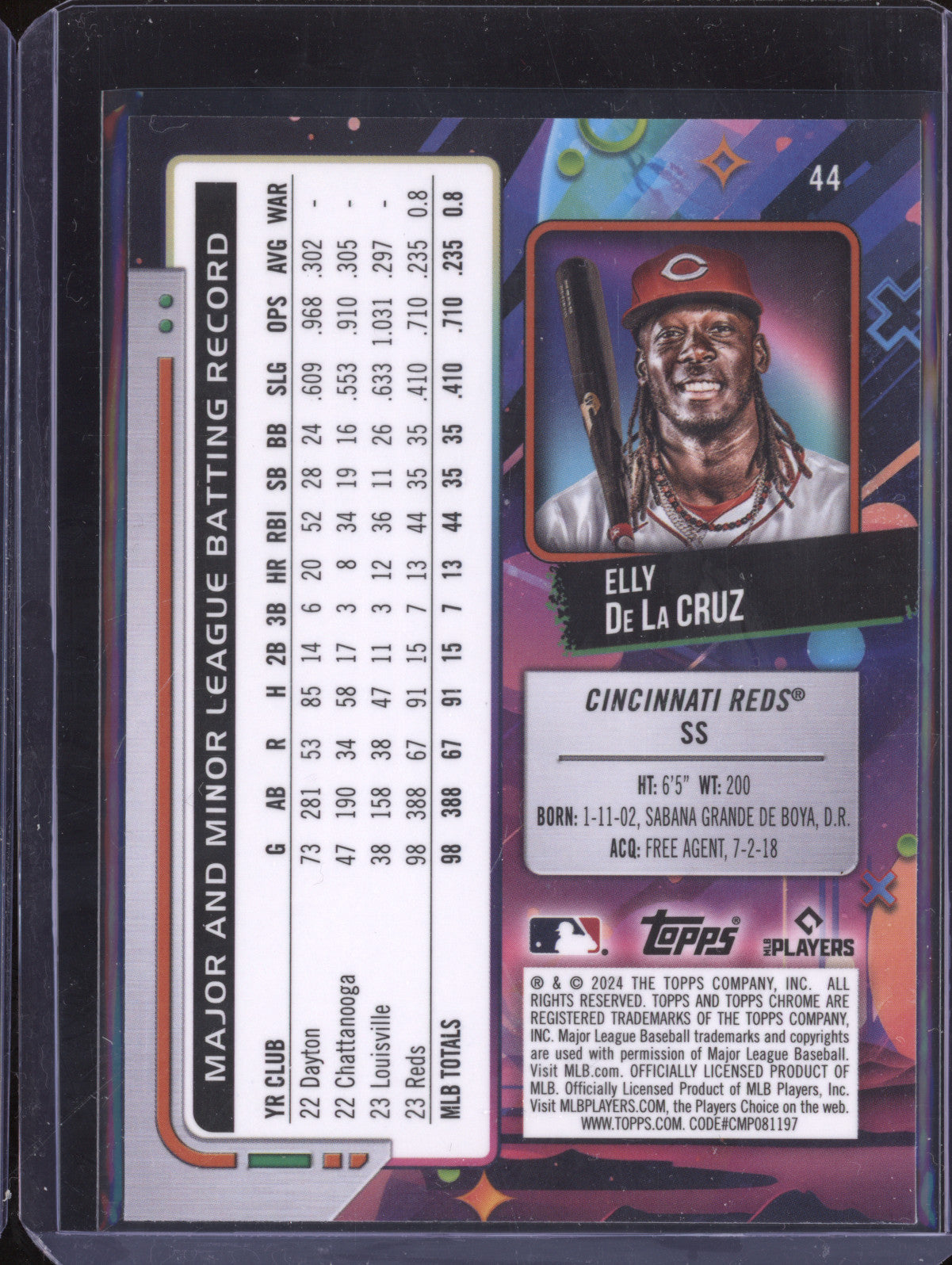 Elly De La Cruz 2024 Topps Cosmic Chrome 44 RC