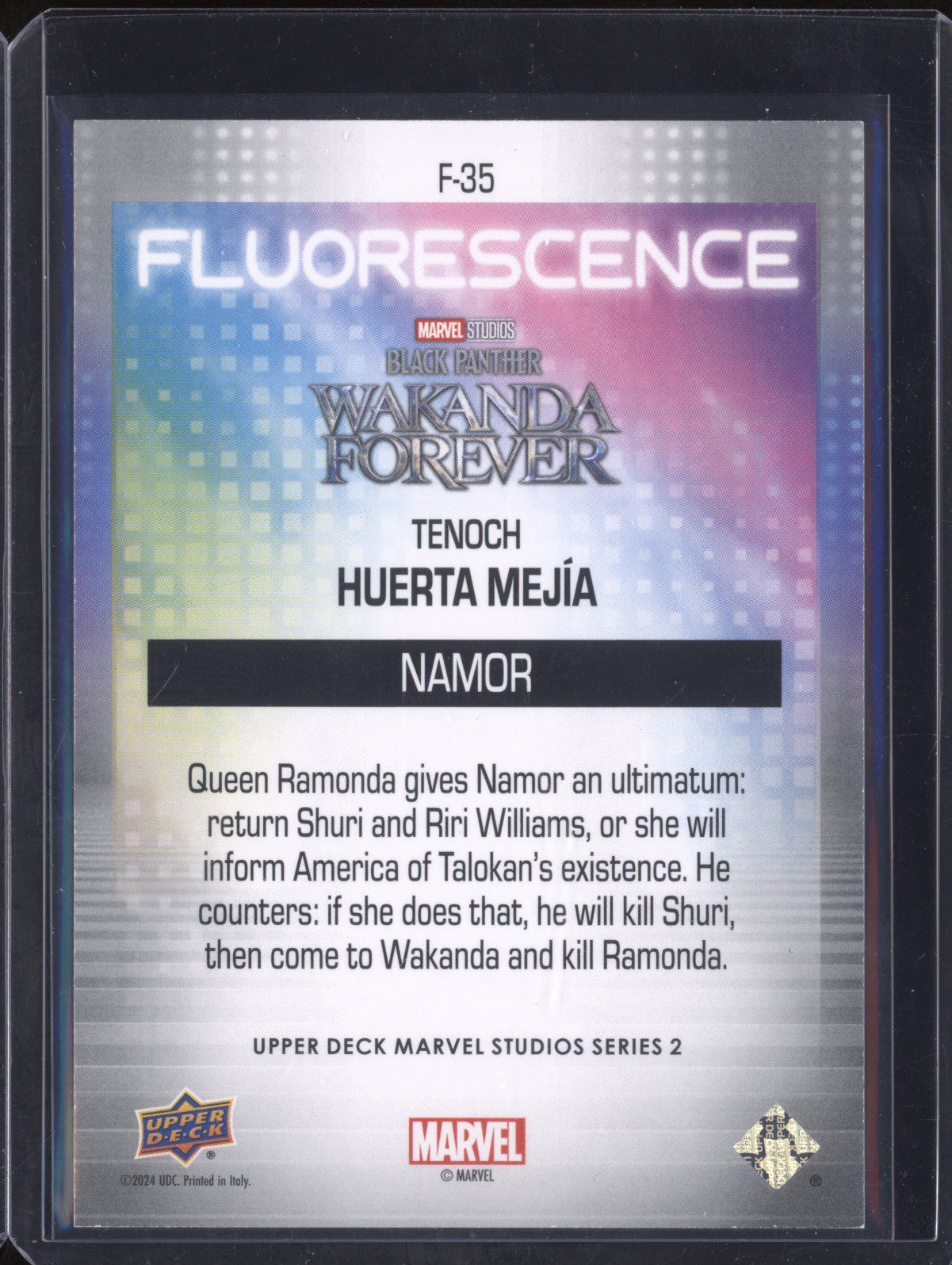 Namor 2024 Upper Deck Marvel Studios Series 2 F-35 Fluorescence Green Alpha 1/15