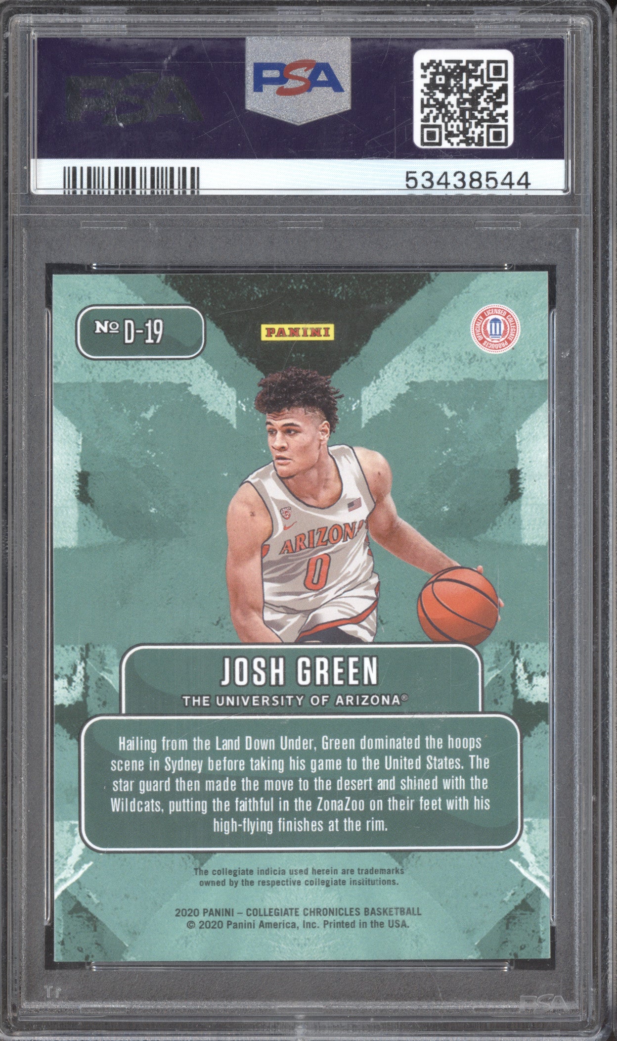2020 Panini Prizm Draft Picks D19 Josh Green Downtown PSA 9