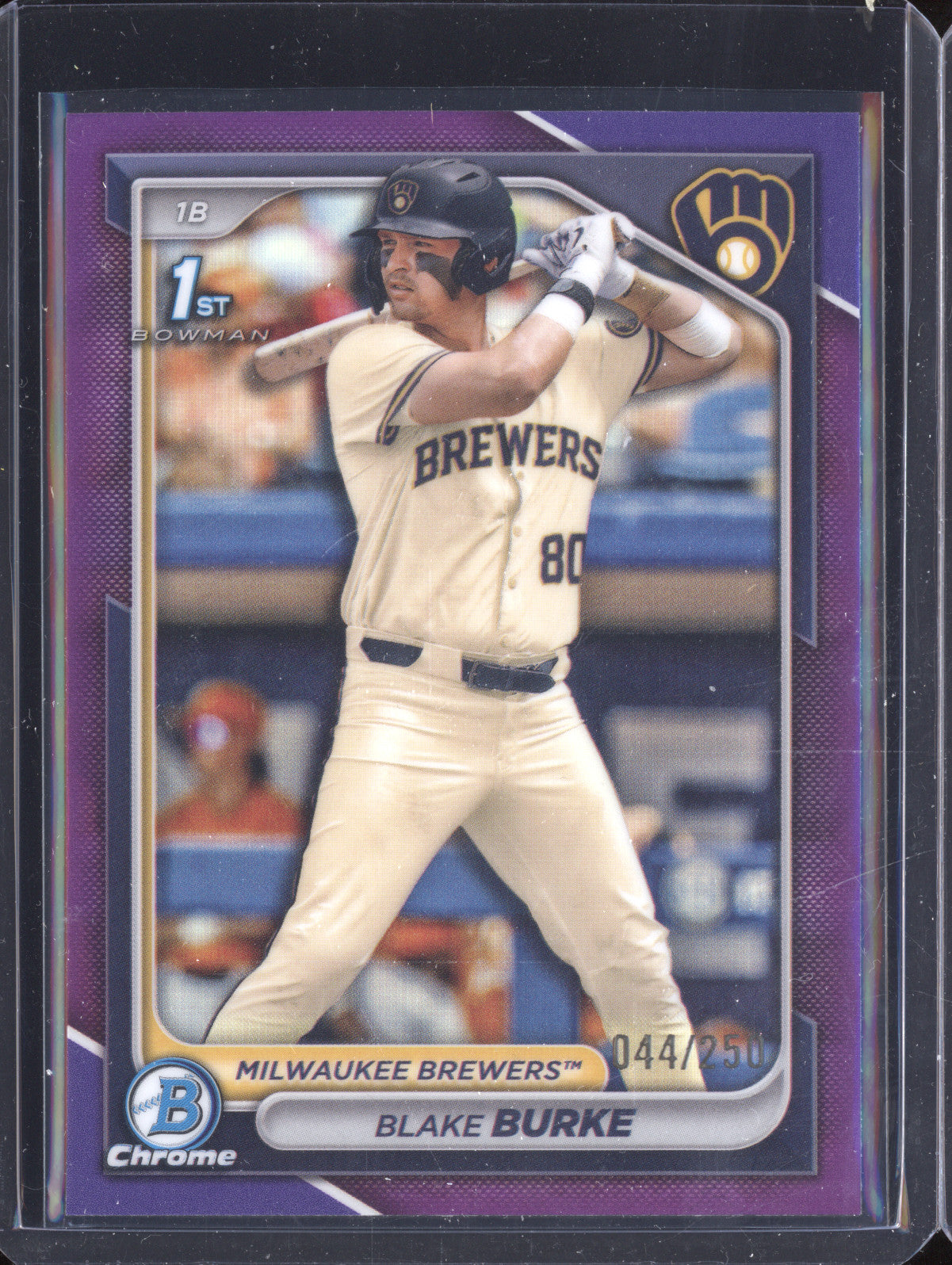 Blake Burke 2024 Bowman Draft BDC-95 Chrome Purple Refractor 44/250