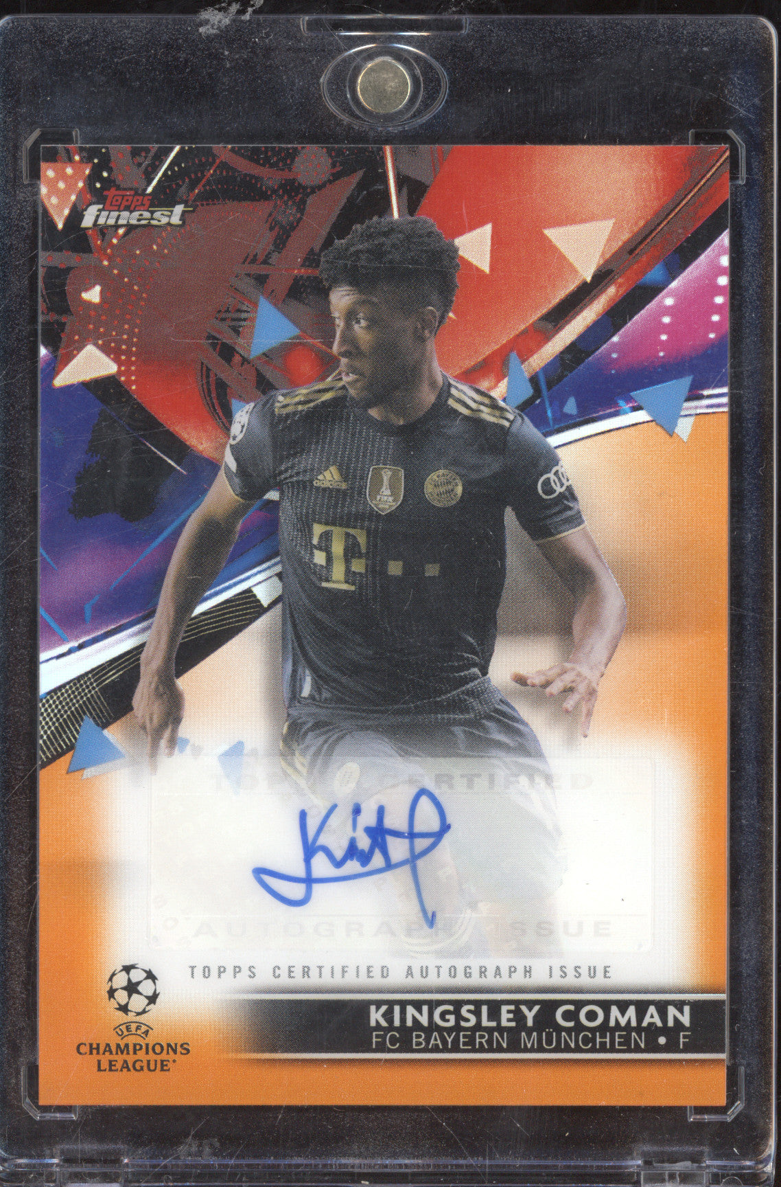 Kingsley Coman 2021-22 Topps Finest UCC BA-KC Orange Auto 13/25