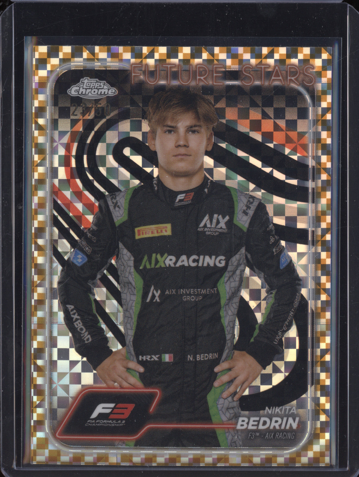 Nikita Bedrin 2024 Topps Chrome F1 68 Checker Flag Gold 23/50