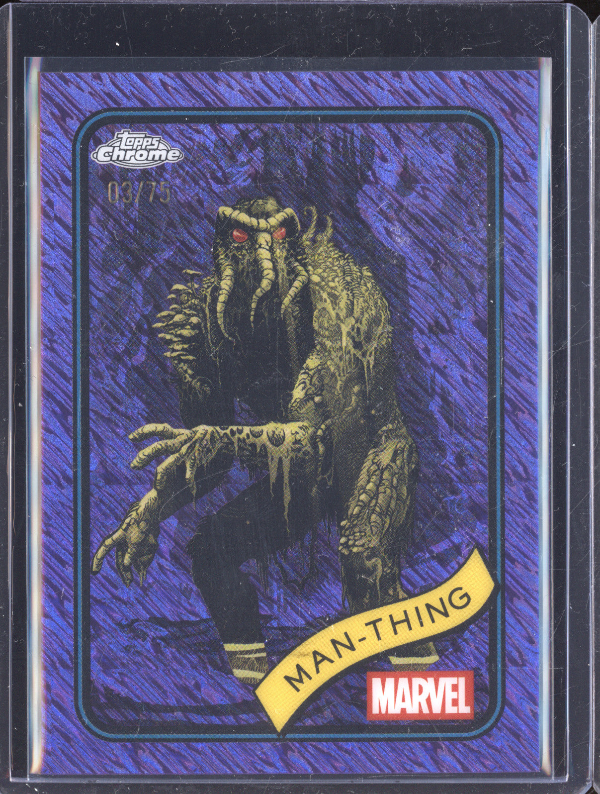 Man-Thing 2025 Topps Chrome 31 Purple Shimmer Refractor 3/75