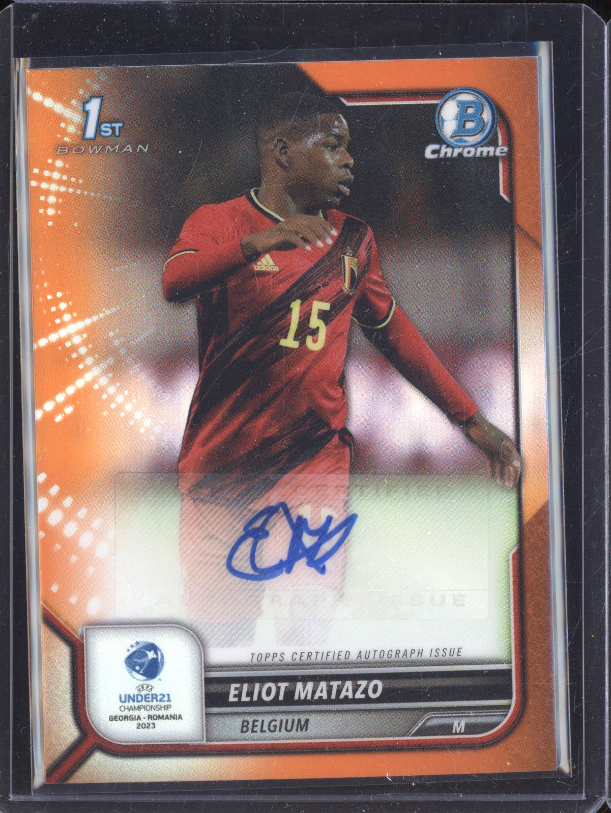 Eliot Matazo 2022 Bowman Chrome Under 21 Euro CA-EM 1st Orange Auto RC 44/75