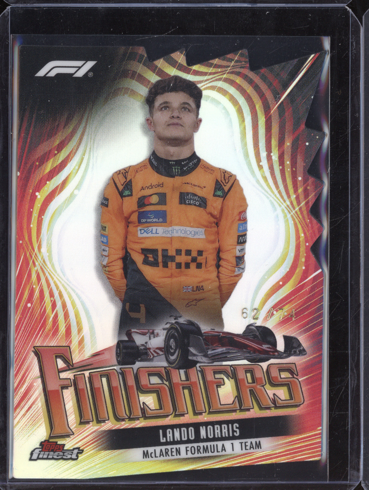 Lando Norris 2024 Topps Finest FIN-4 Finishers Die-Cut 62/74