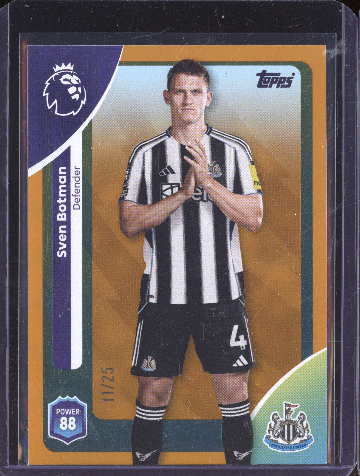 Sven Botman 2025-26 Topps Premier League 220 Orange 11/25