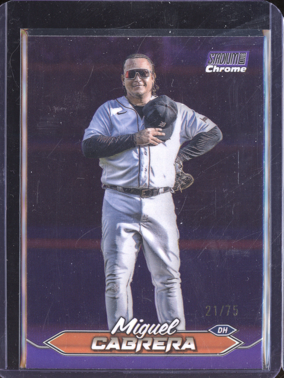 Miguel Cabrera 2024 Topps Stadium Club 163 Chrome Purple 21/75