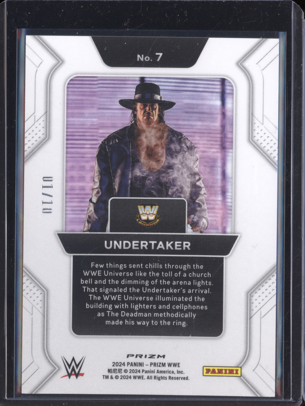 Undertaker 2024 Panini Prizm 7 Prizmatic Entrances Gold 1/10