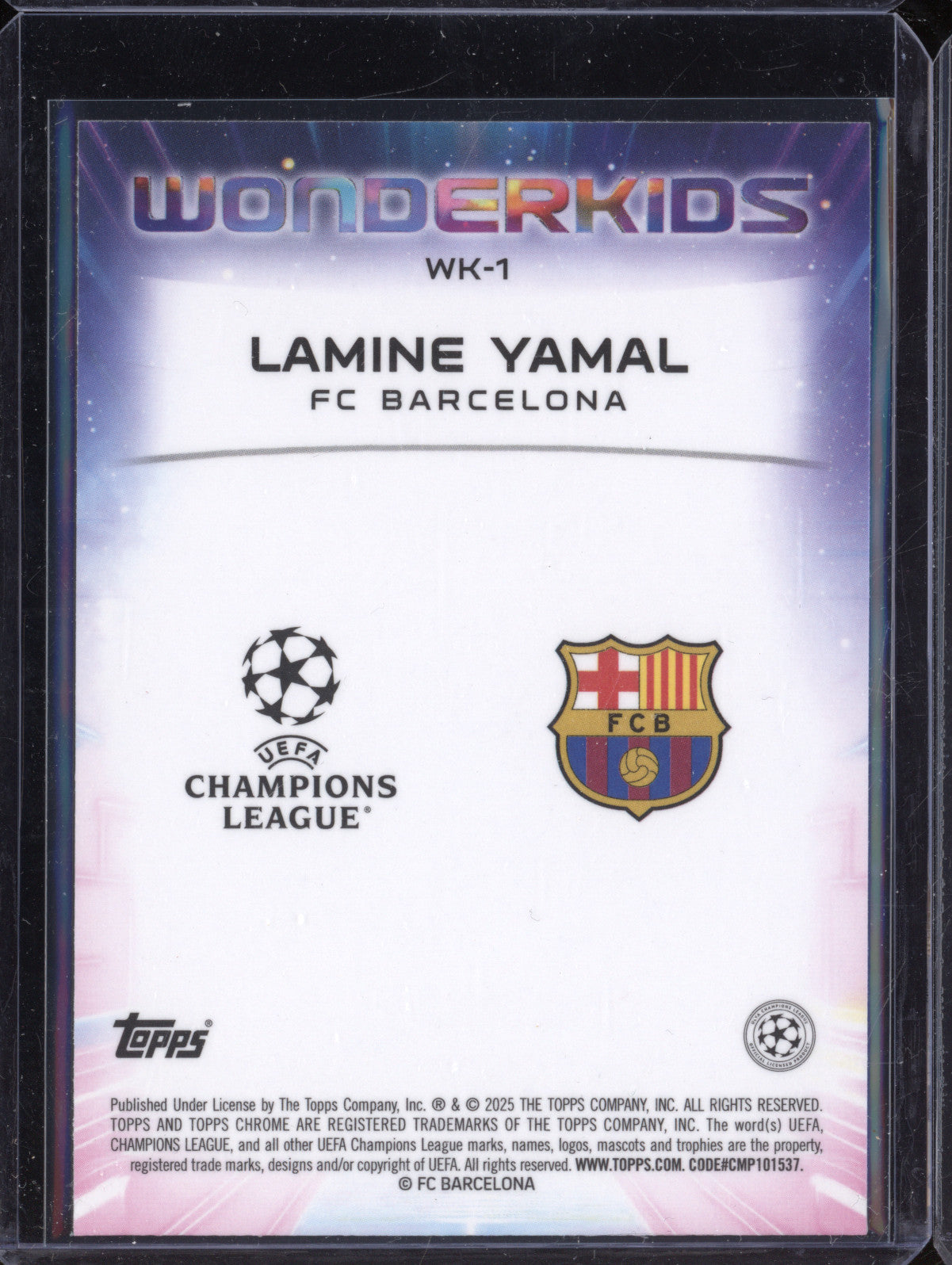 Lamine Yamal 2024-25 Topps Chrome WK-1 Wonderkids
