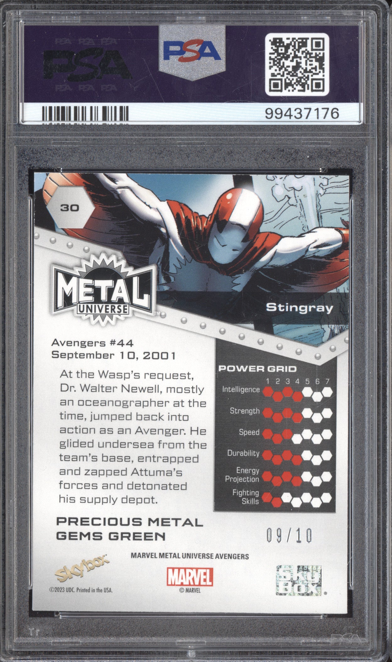 Stingray 2024 Skybox Metal Universe 30 Green Precious Metal Gems 9/10 PSA 6