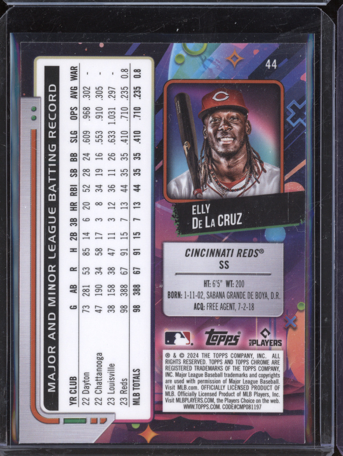 Elly De La Cruz 2024 Topps Cosmic Chrome 44 RC