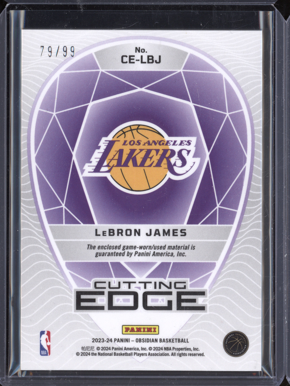 LeBron James 2023-24 Panini Obsidian CE-LBJ Cutting Edge Orange 79/99