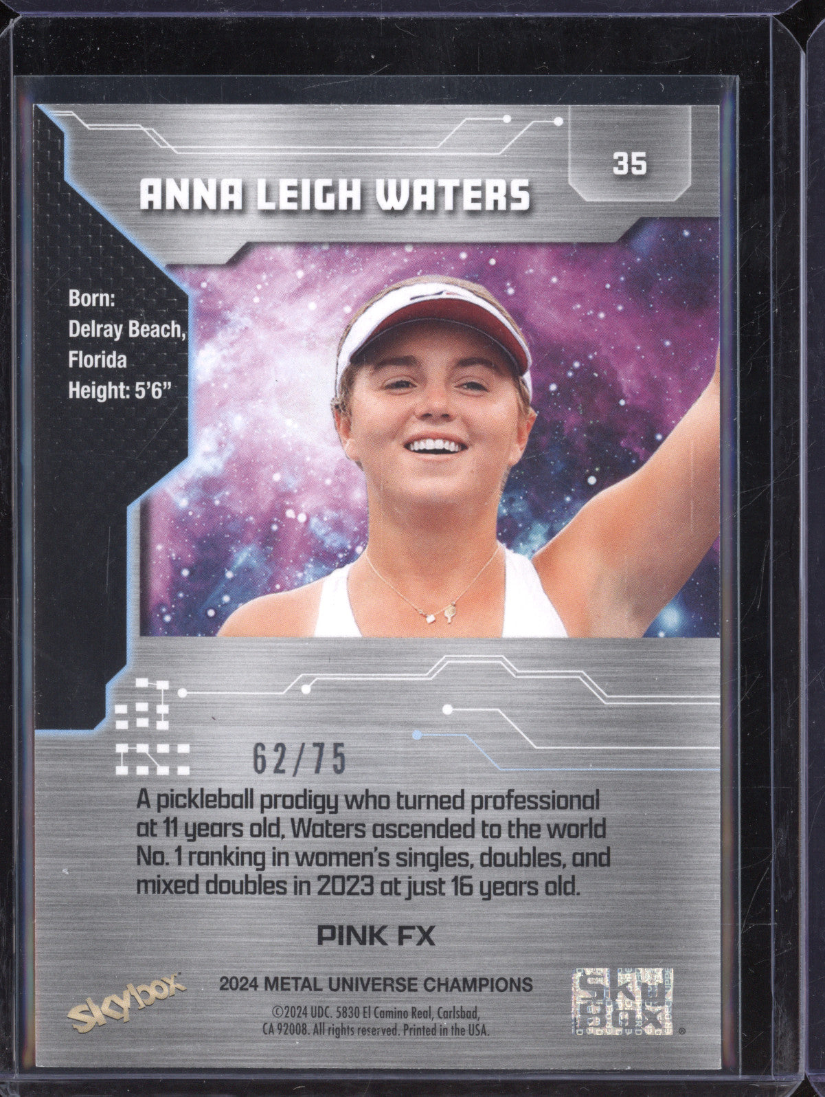 Anna Leigh Waters 2024 Skybox Metal Universe Champions 35 Pink FX 62/75