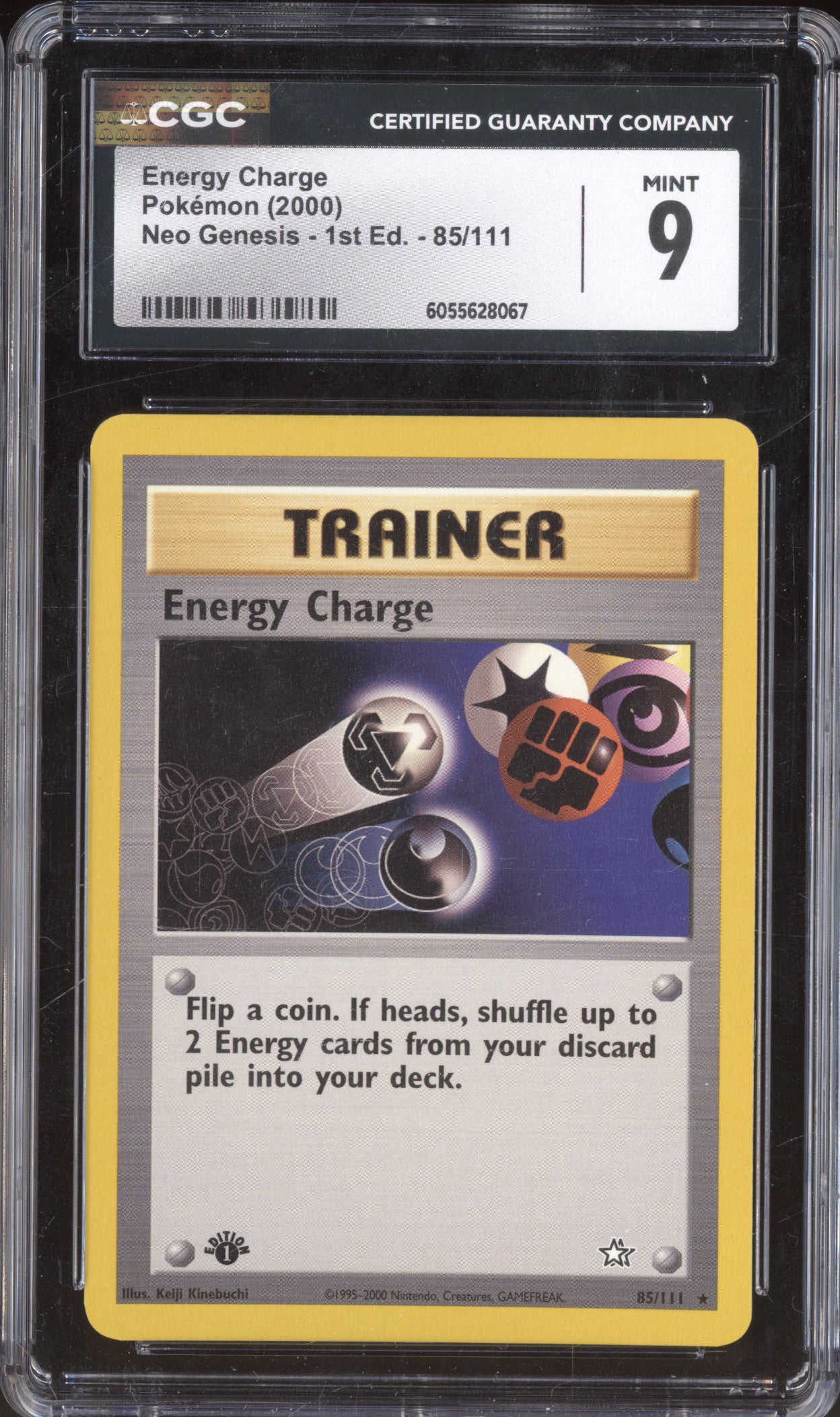 2000 Pokemon Neo Genesis 85/111 Energy Charge 1st Edition CGC 9
