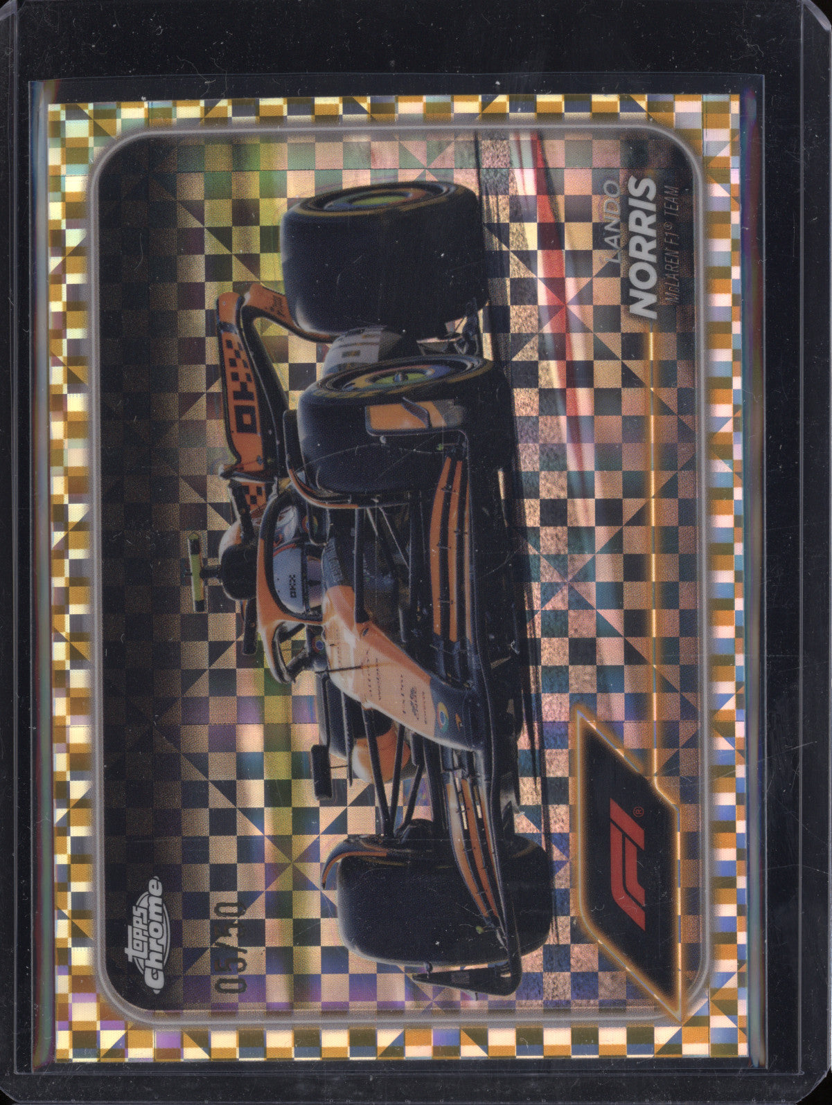Lando Norris 2024 Topps Chrome F1 79 Gold Checker Flag 5/50
