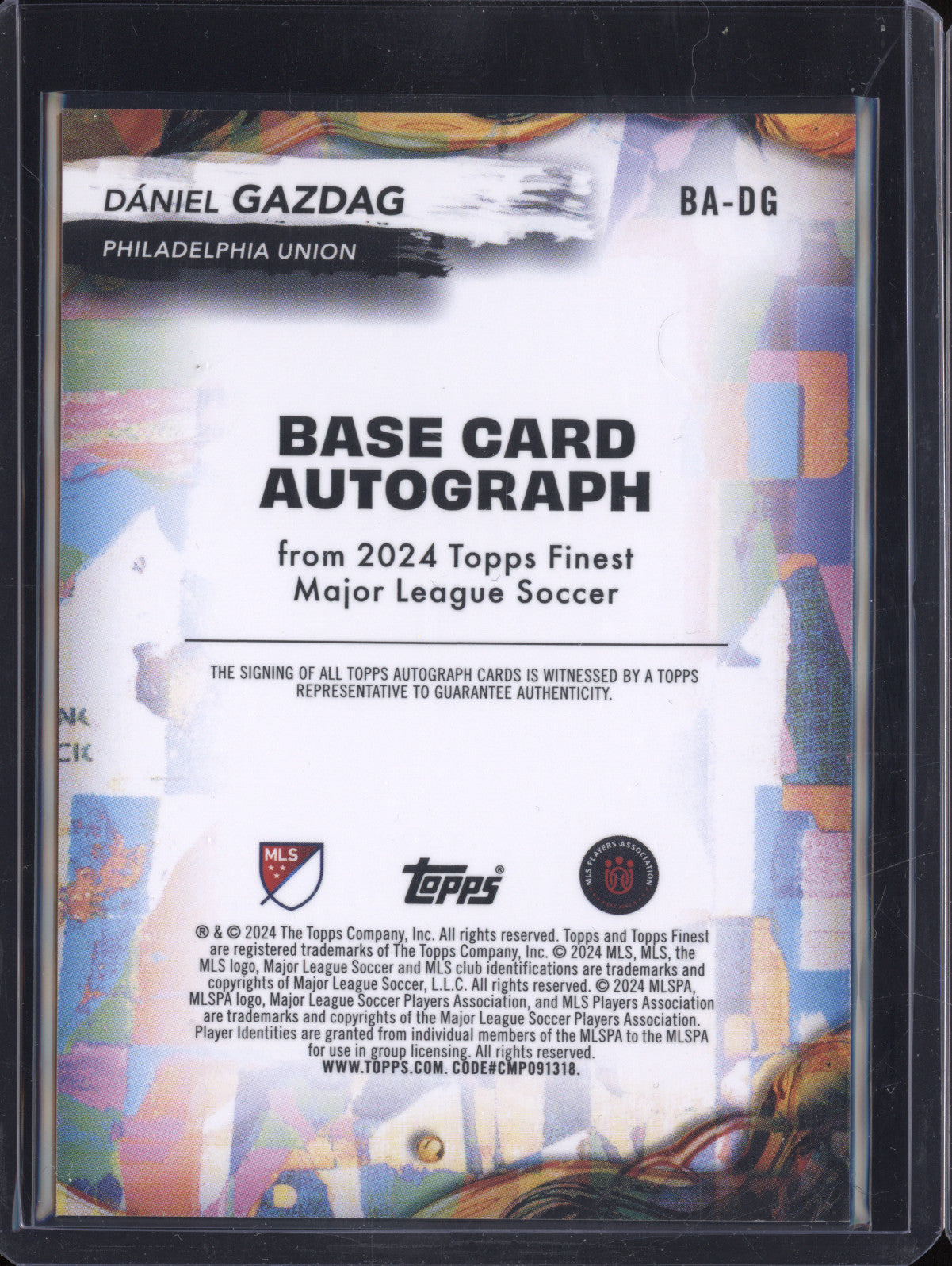Daniel Gazdag 2024 Topps Finest MLS BA-DG Base Auto Orange 7/25