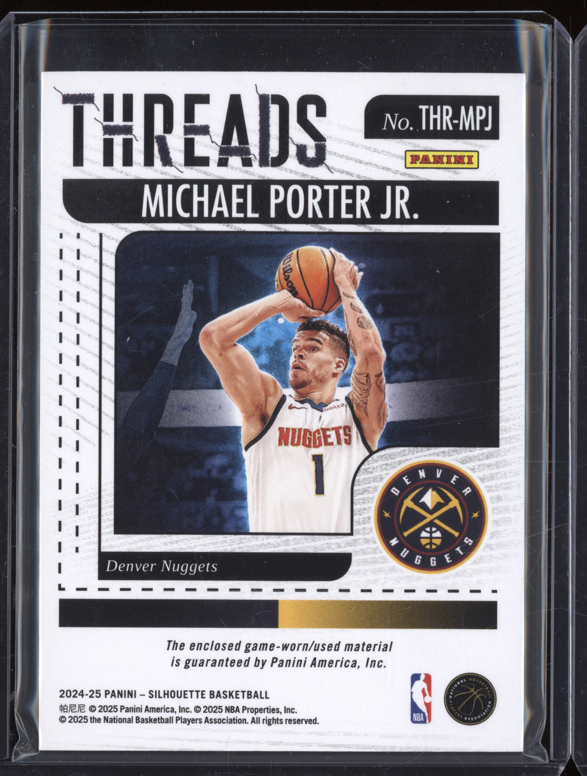 Michael Porter Jr. 2024-25 Panini Silhouette THR-MPJ Gold Threads 08/10