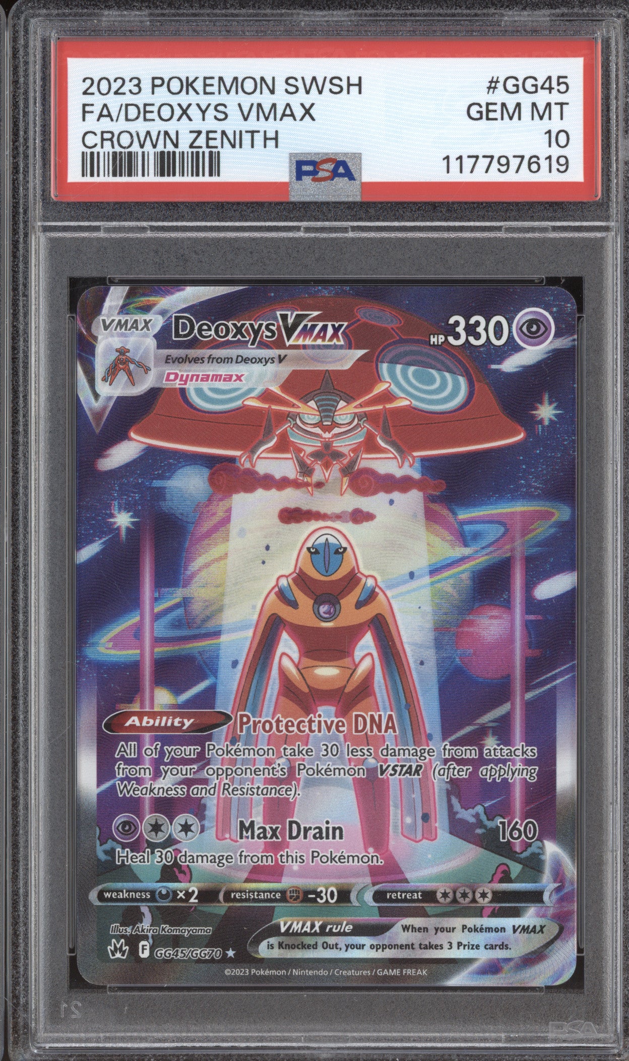 Deoxys VMax 2023 Pokemon Crown Zenith GG45/GG70 Full Art PSA 10
