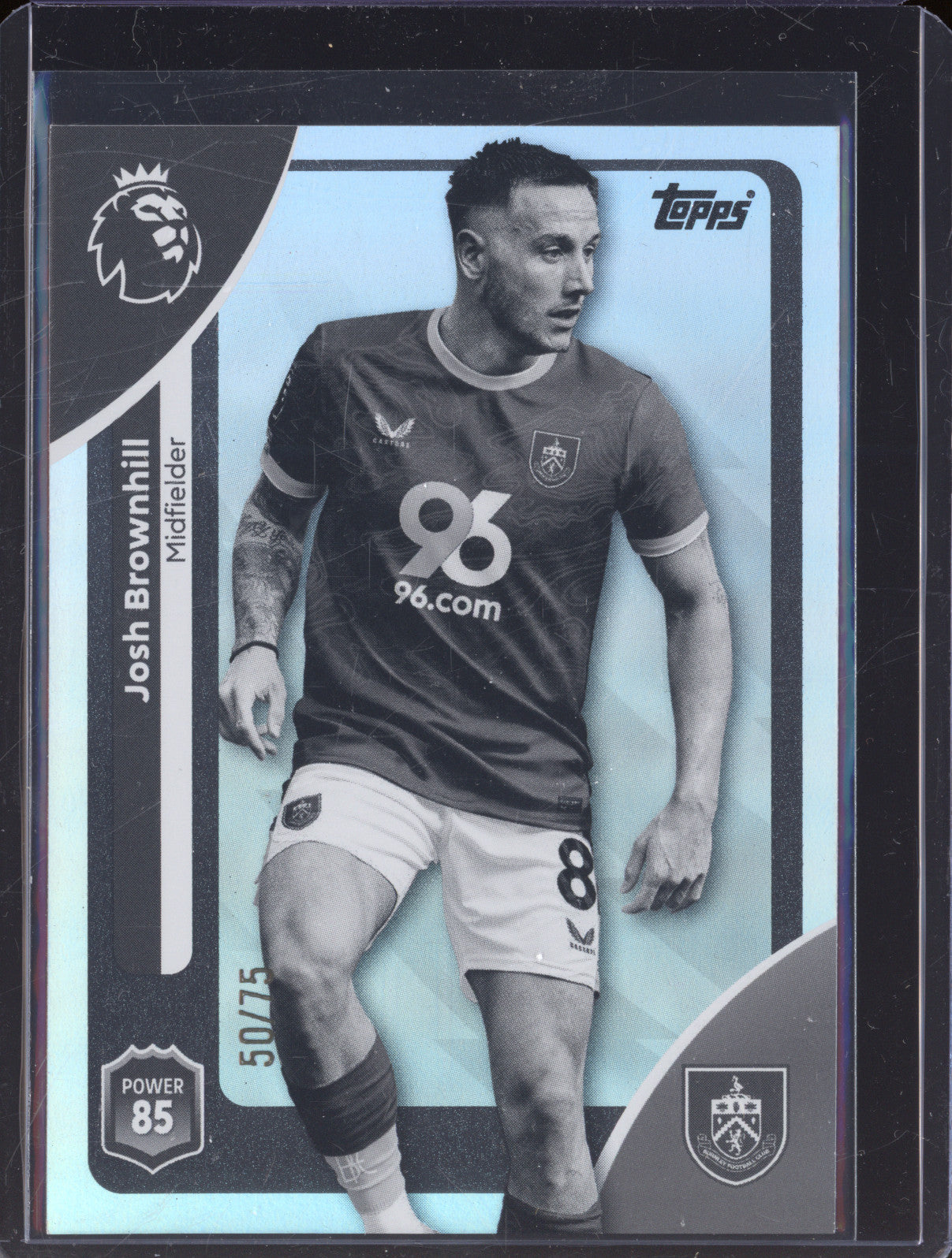 Josh Brownhill 2025-26 Topps Premier League 315 Black & White 50/75