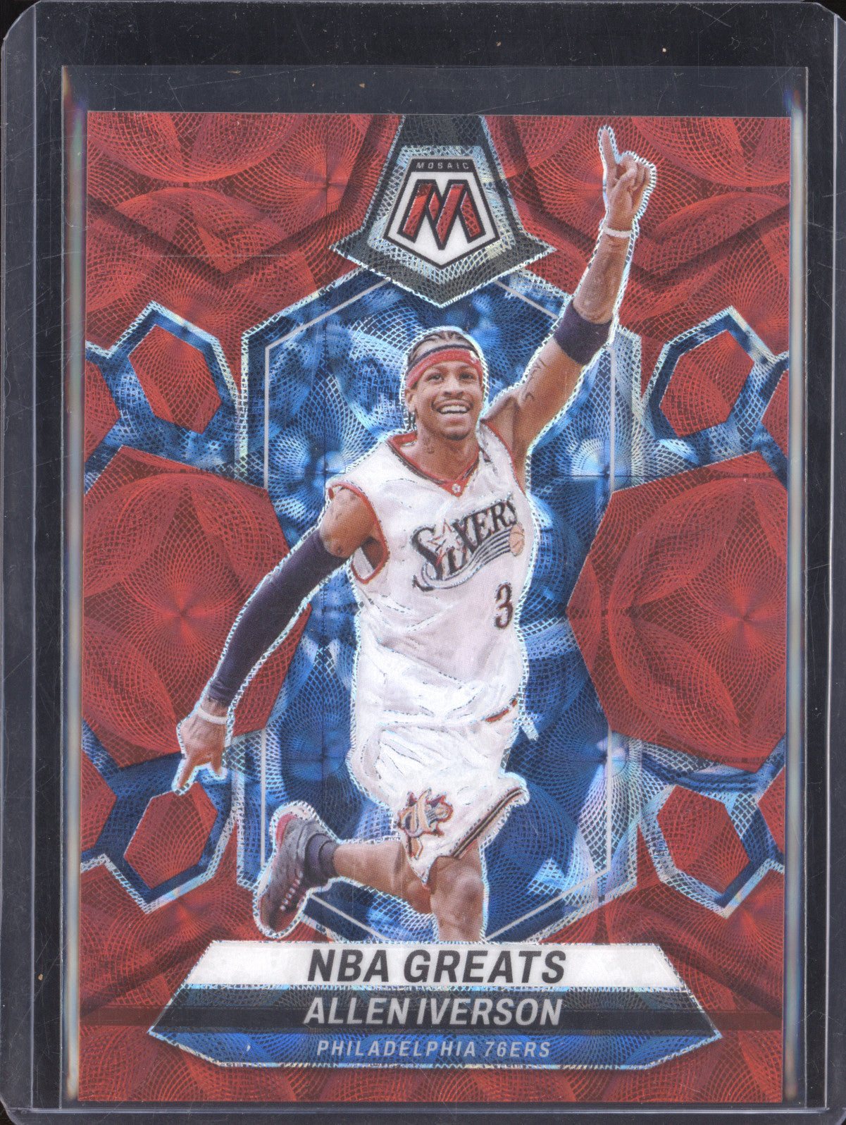 Allen Iverson 2023-24 Panini Mosaic 300 Red Choice 48/75