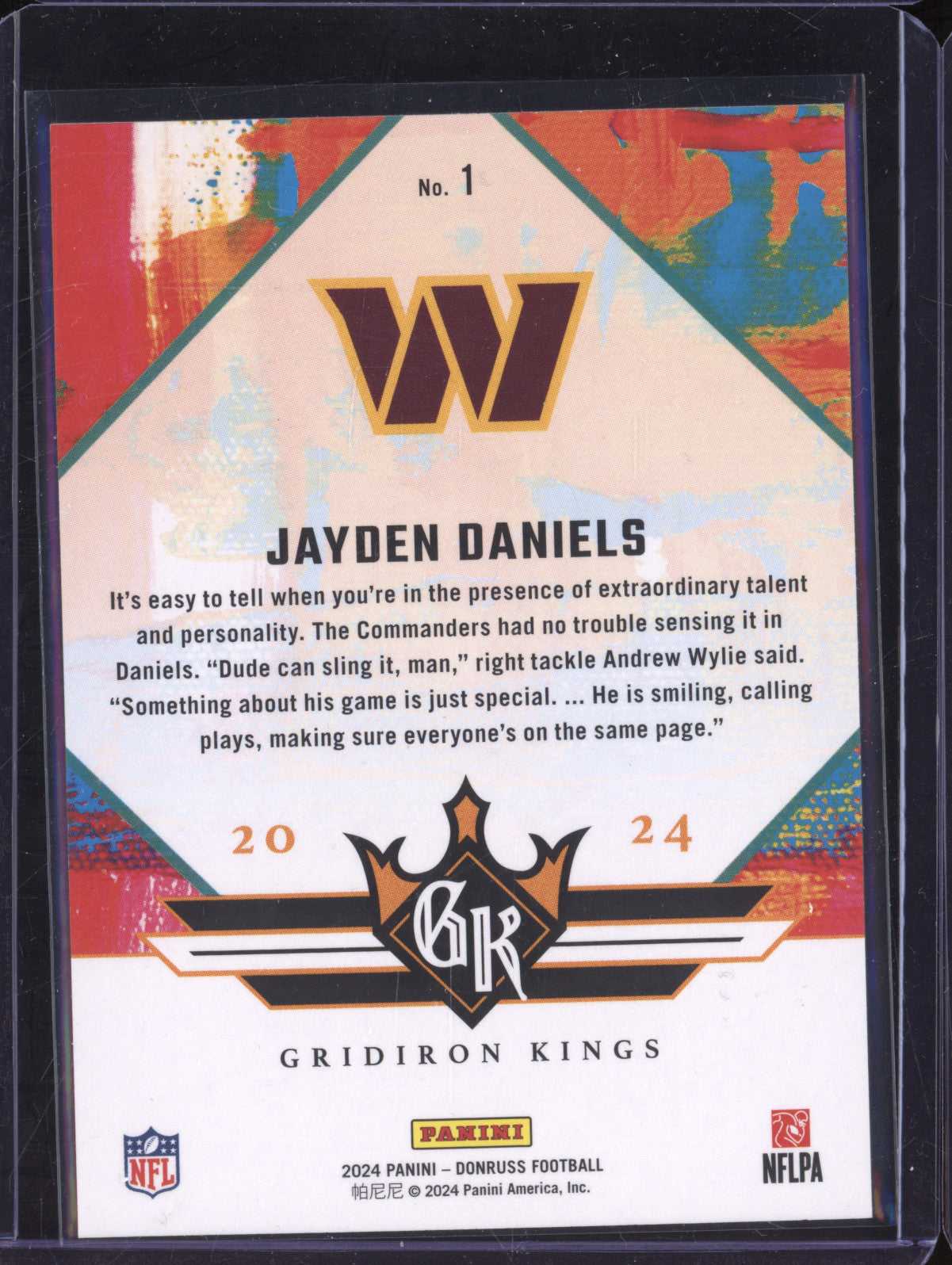 Jayden Daniels 2024 Panini Donruss 1 Gridiron Kings RC