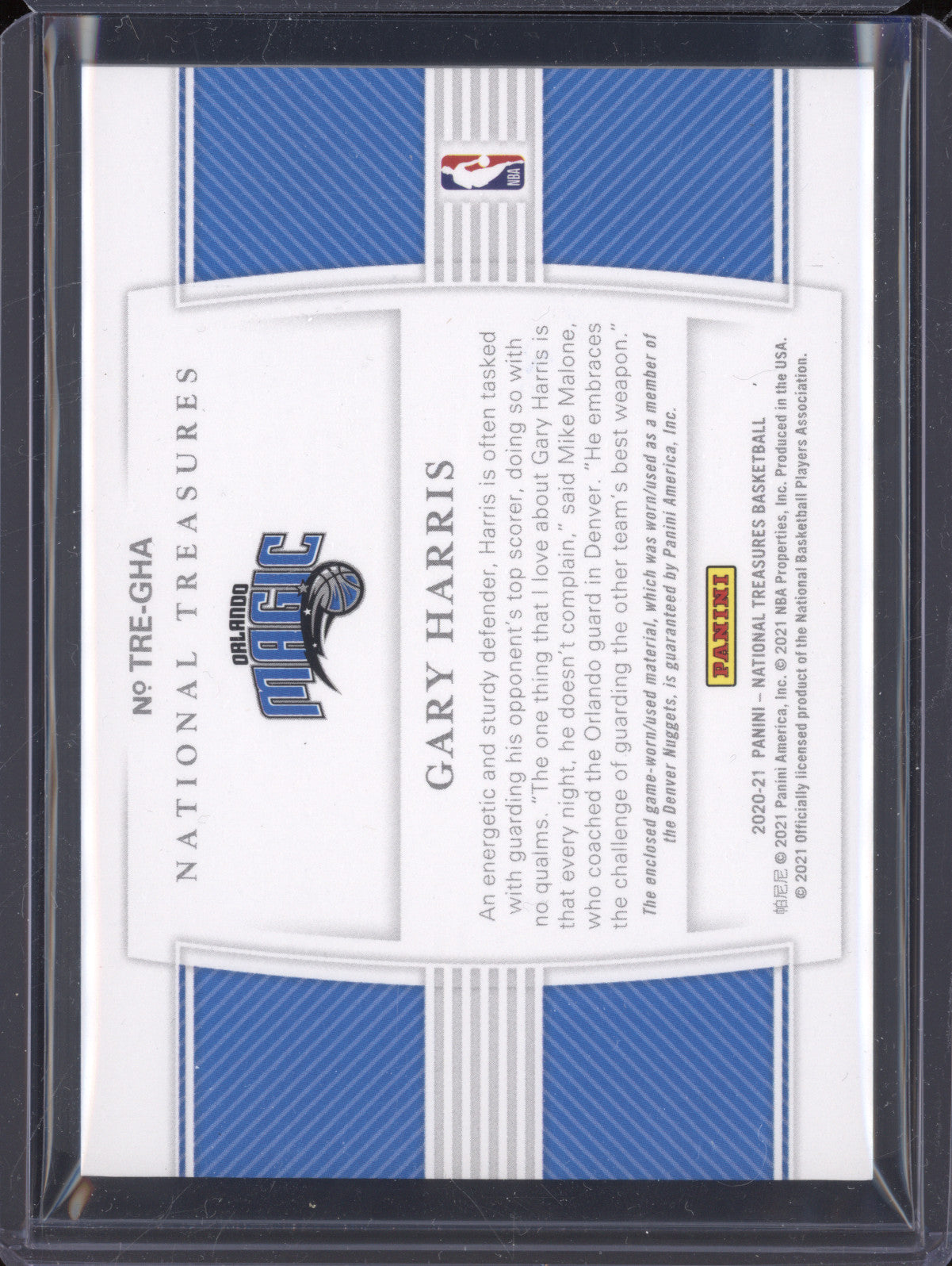 Gary Harris 2020-21 Panini National Treasures Tremendous Treasures Prime 17/25