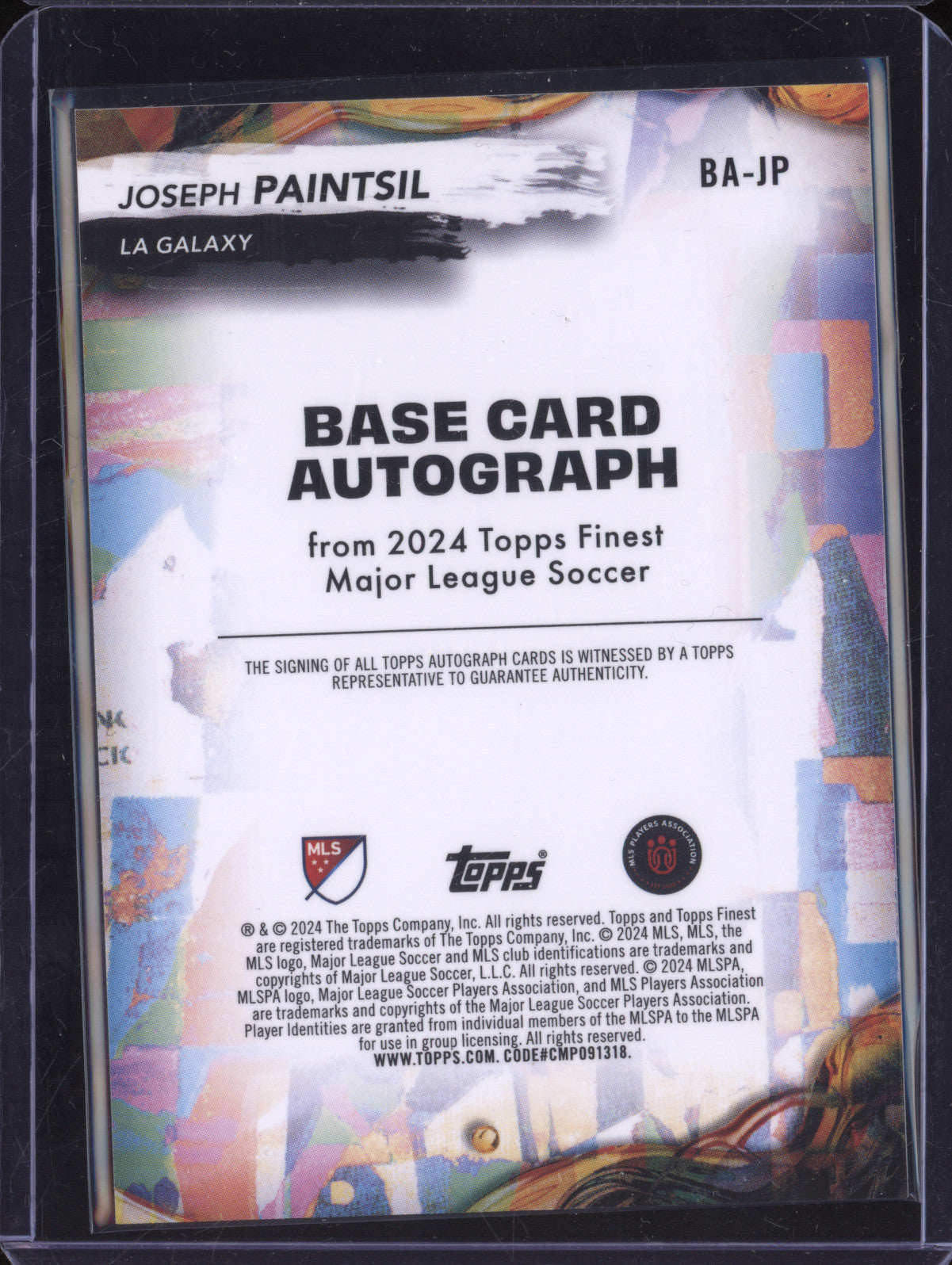 Joseph Paintsil 2024 Topps Finest MLS BA-JP Base Auto Neon Green 10/99