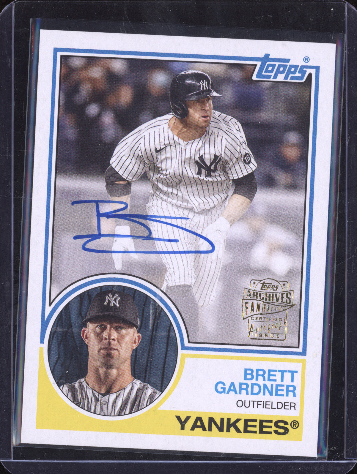 Brett Gardner 2024 Topps Archives 83FF-BG 1983 Fan Favorites Auto
