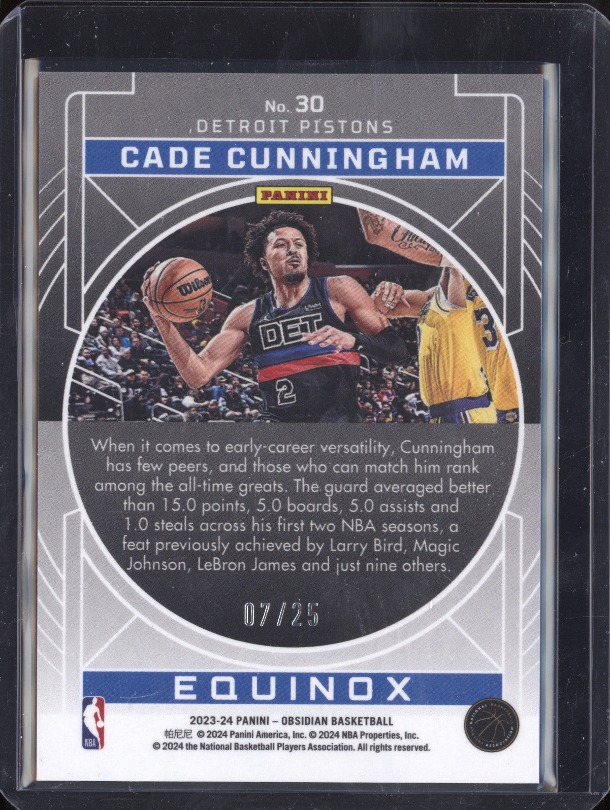 Cade Cunningham 2023-24 Panini Obsidian 30 Equinox EE Green Flood 7/25