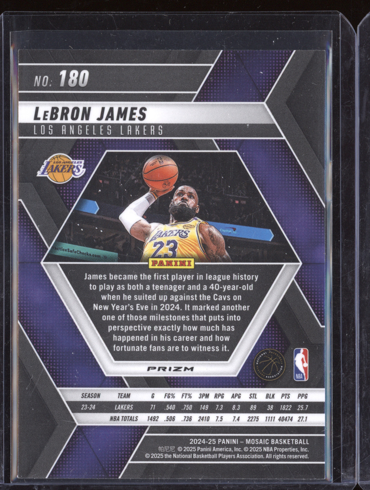 Lebron James 2024-25 Panini Mosaic 180 Honeycomb