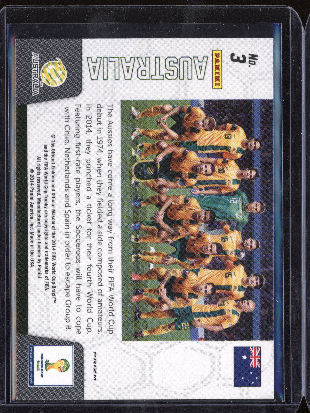 Australia 2014 Panini FIFA World Cup 3 Team Photos