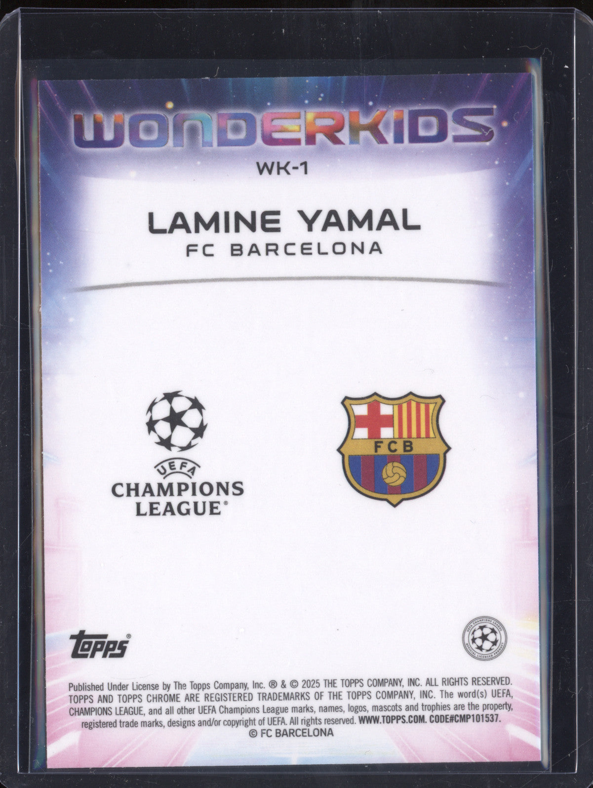 Lamine Yamal 2024-25 Topps Chrome WK-1 Wonderkids