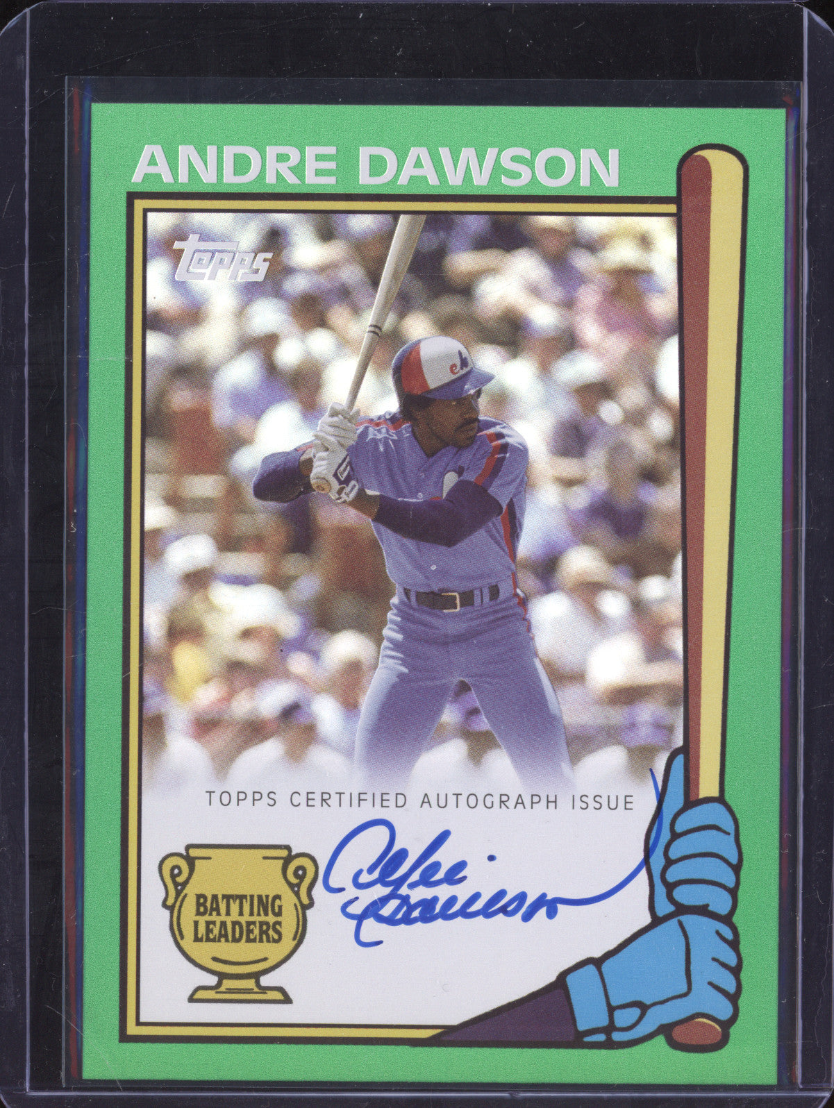 Andre Dawson 2024 Topps Archives 90BLA-AD 1990 Batting Leaders Auto Green 78/99