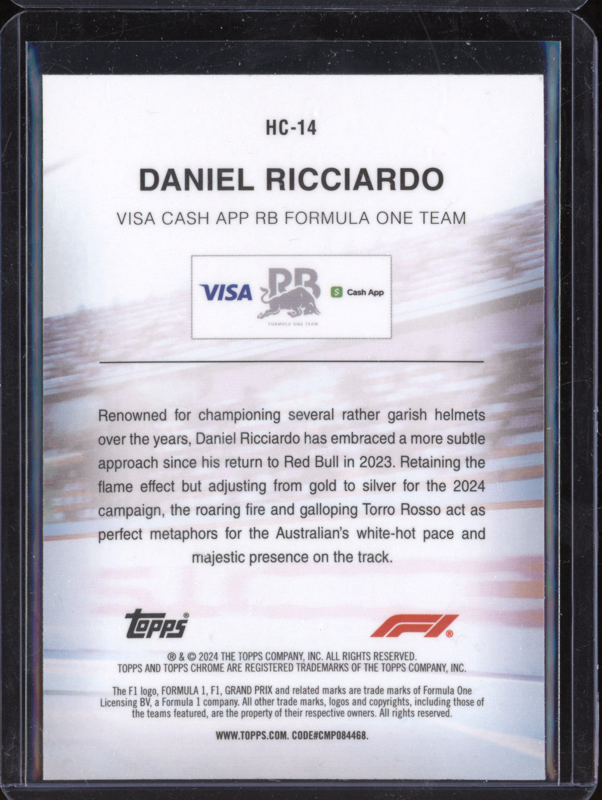 Daniel Ricciardo 2024 Topps Chrome HC-14 Helmet Collection