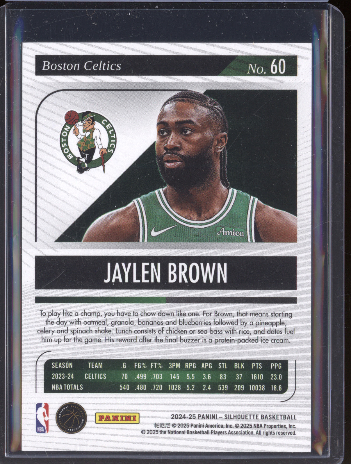 Jaylen Brown 2024-25 Panini Silhouette 60 Base 55/99