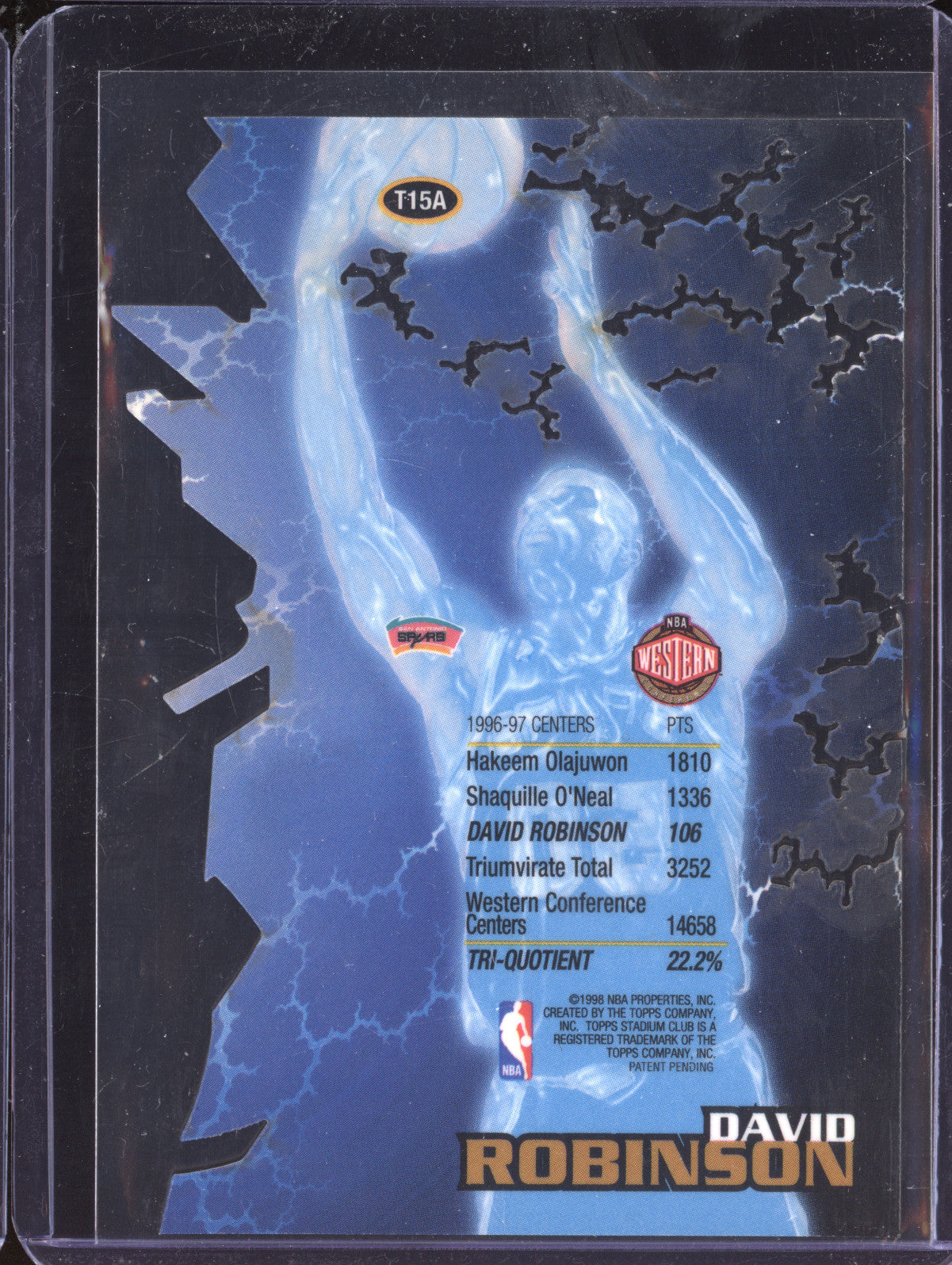 David Robinson 1997-98 Topps Stadium Club Triumvirate T15A