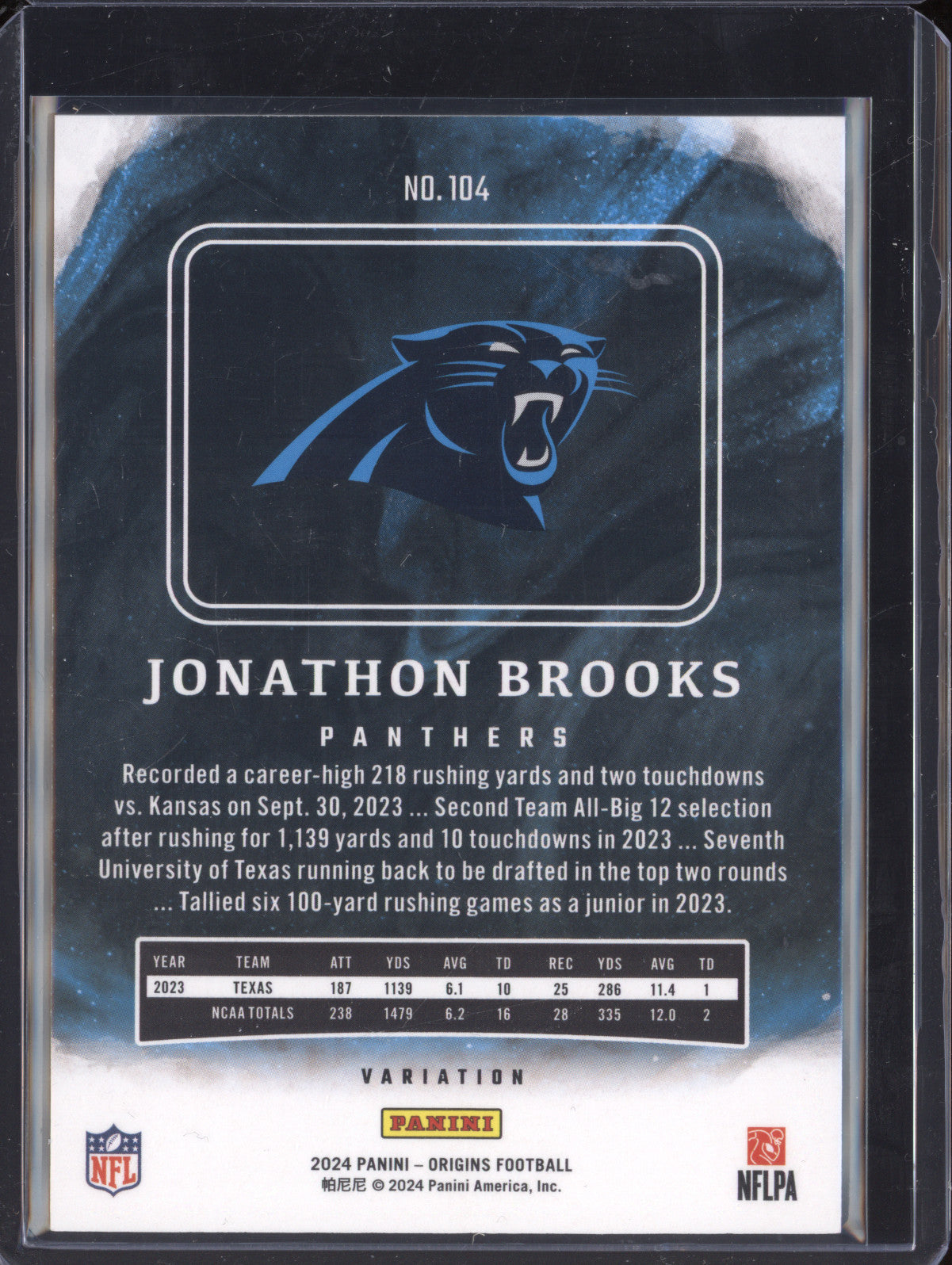 Jonathon Brooks 2024 Panini Origins 104 RC
