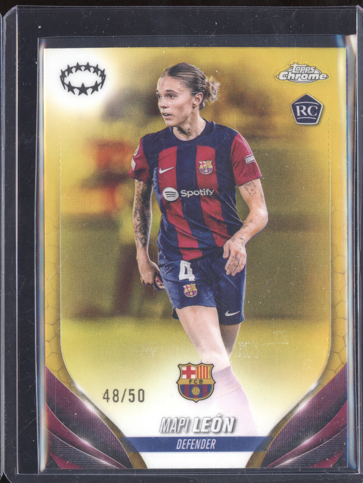 Mapi Leon 2023-24 Topps Chrome Women's 4 Gold Refractor RC 48/50