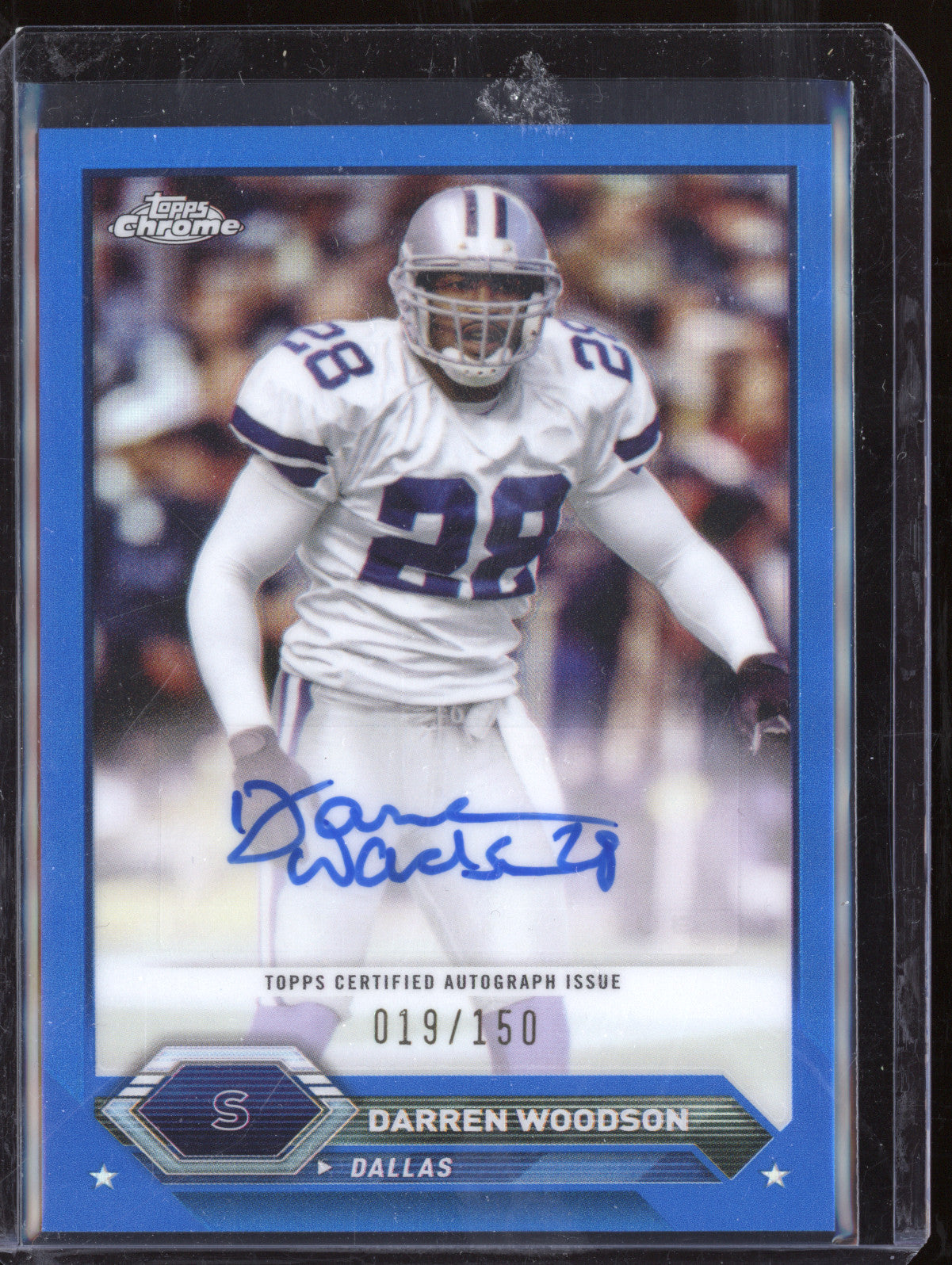 Darren Woodson 2024 Topps Composite TCA-DW Topps Chrome Autograph Blue 19/150