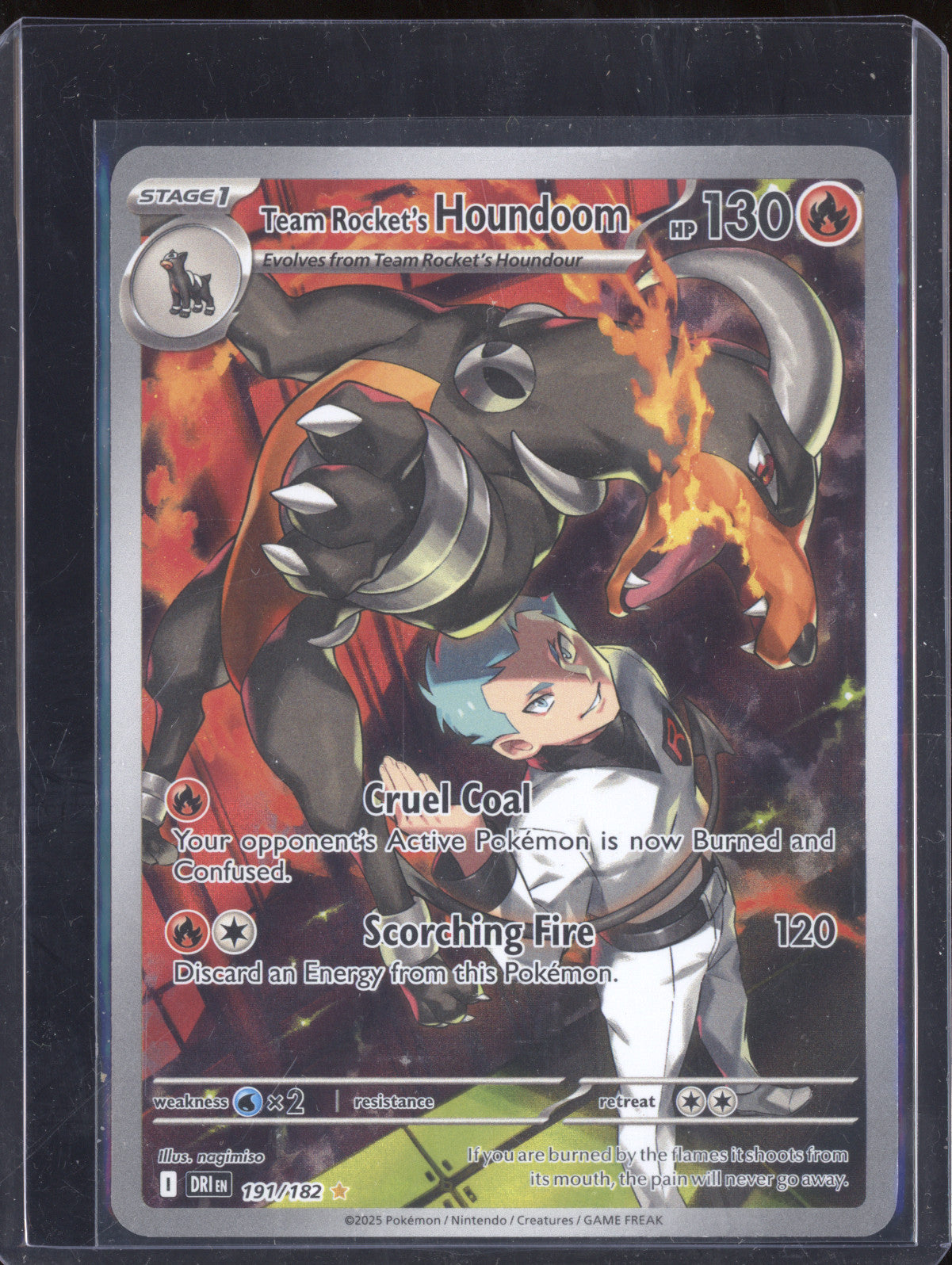 Team Rocket's Houndoom 2025 Pokemon Destined Rivals 191/182 Illustration Rare