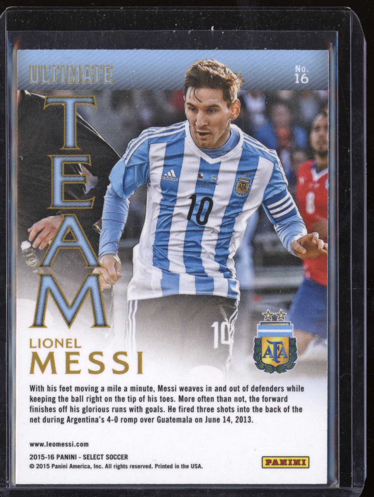Lionel Messi 2015-16 Panini Select 16 Ultimate Team