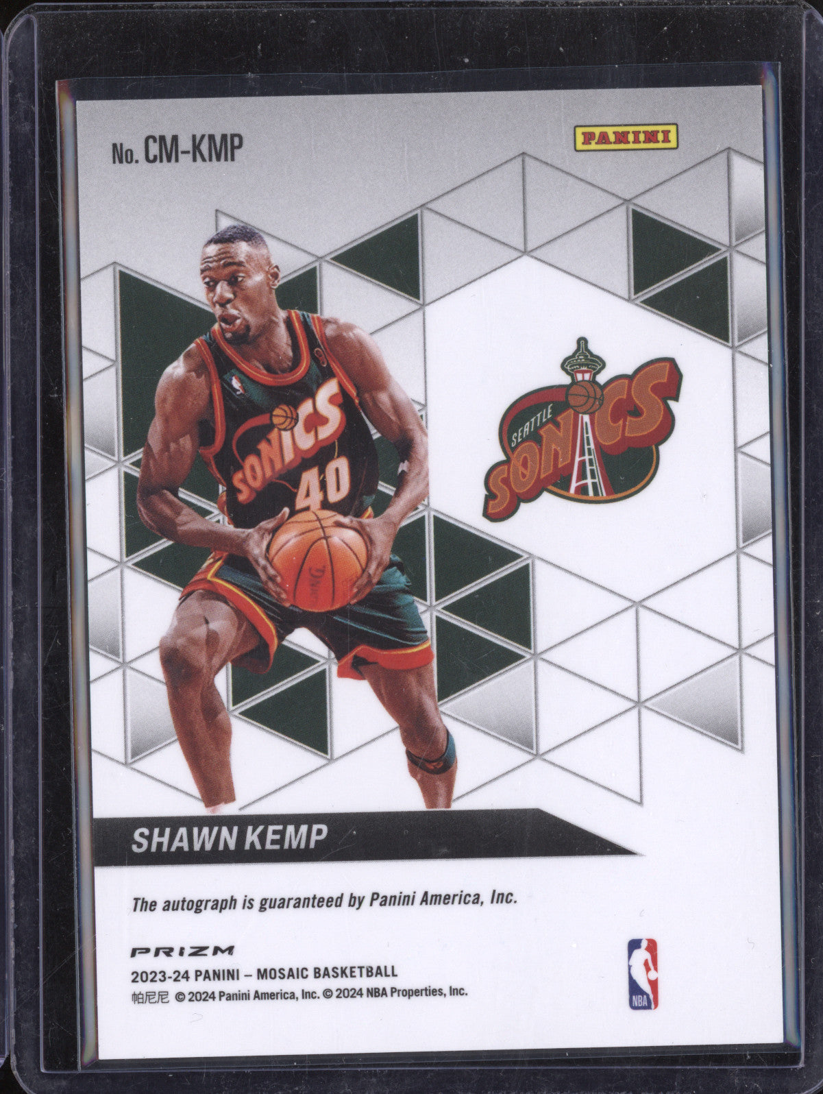 Shawn Kemp 2023-24 Panini Mosaic CM-KMP Collage Auto