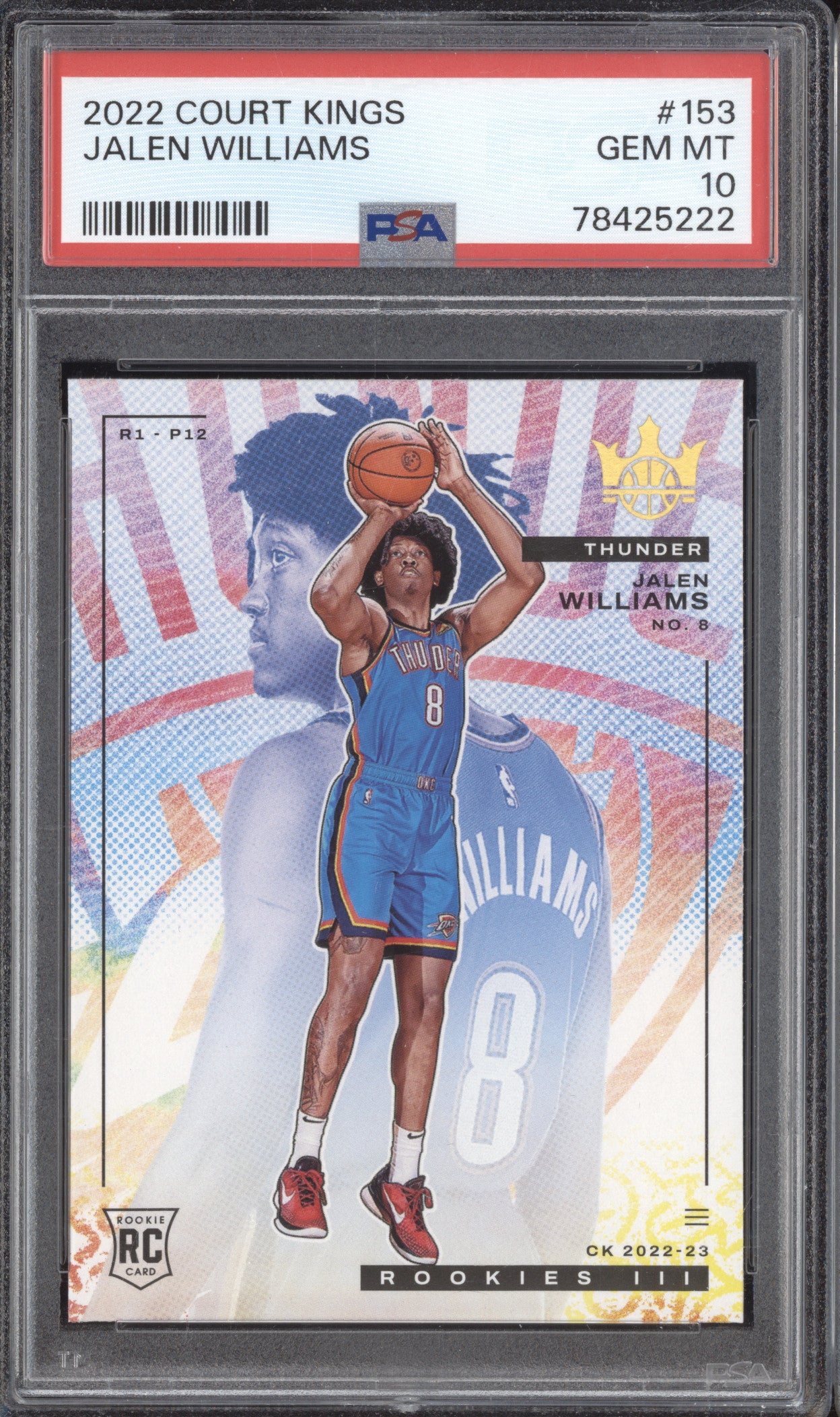 Jalen Williams 2022-23 Panini Court Kings 153 Level III RC PSA 10
